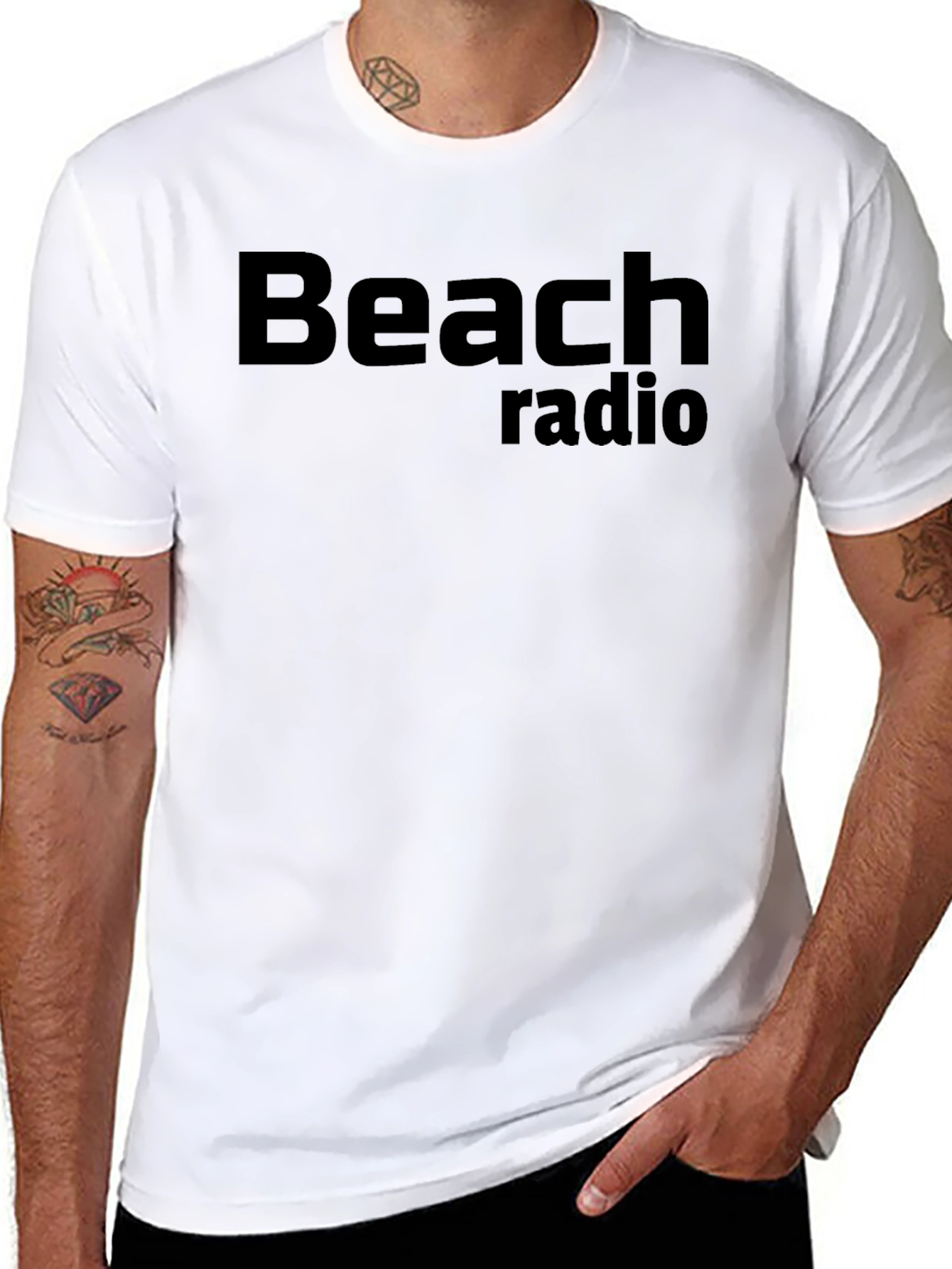 Beach Radio Black Graphic Tee