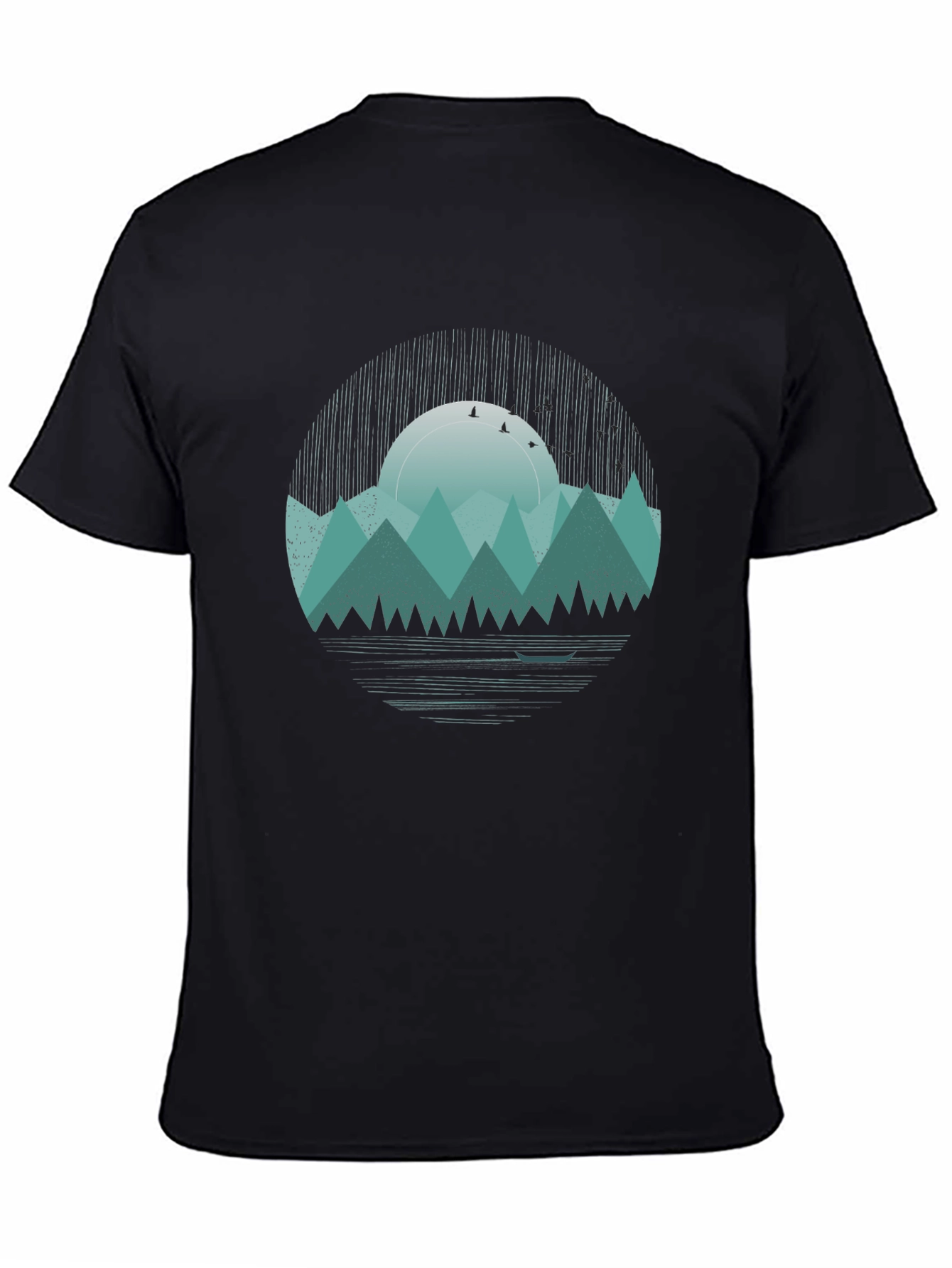 Mountain Sunset Graphic Tee - Black