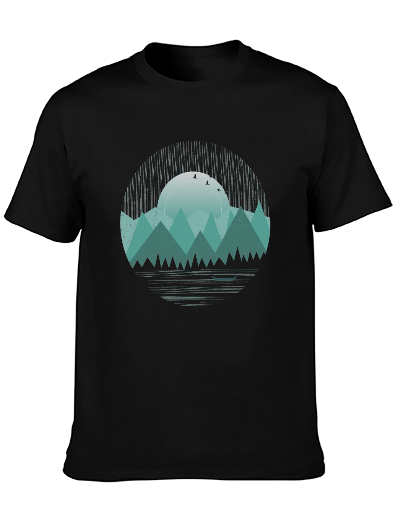 Mountain Sunset Graphic Tee - Black