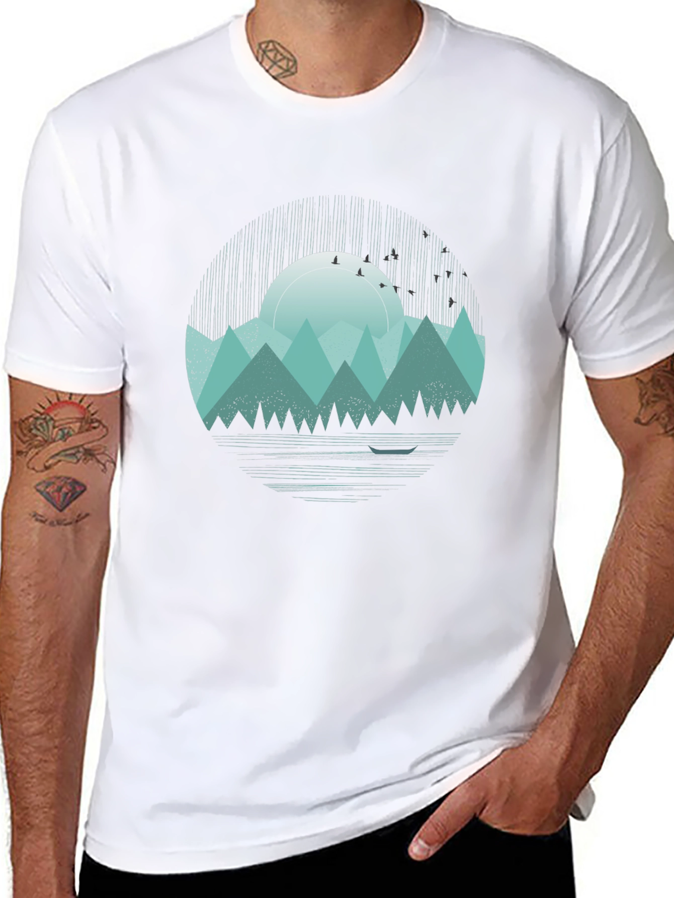 Mountain Sunset Graphic Tee - Black