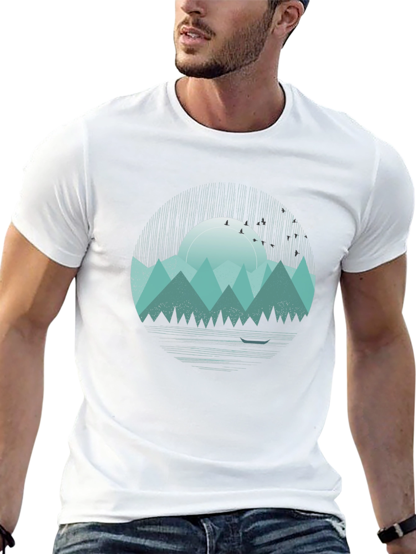 Mountain Sunset Graphic Tee - Black