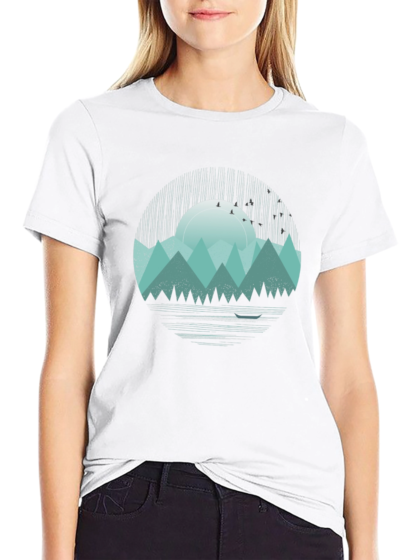 Mountain Sunset Graphic Tee - Black