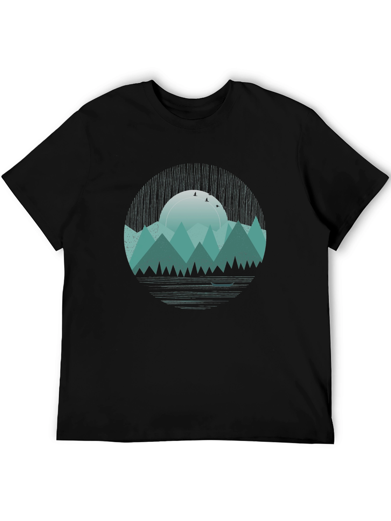 Mountain Sunset Graphic Tee - Black