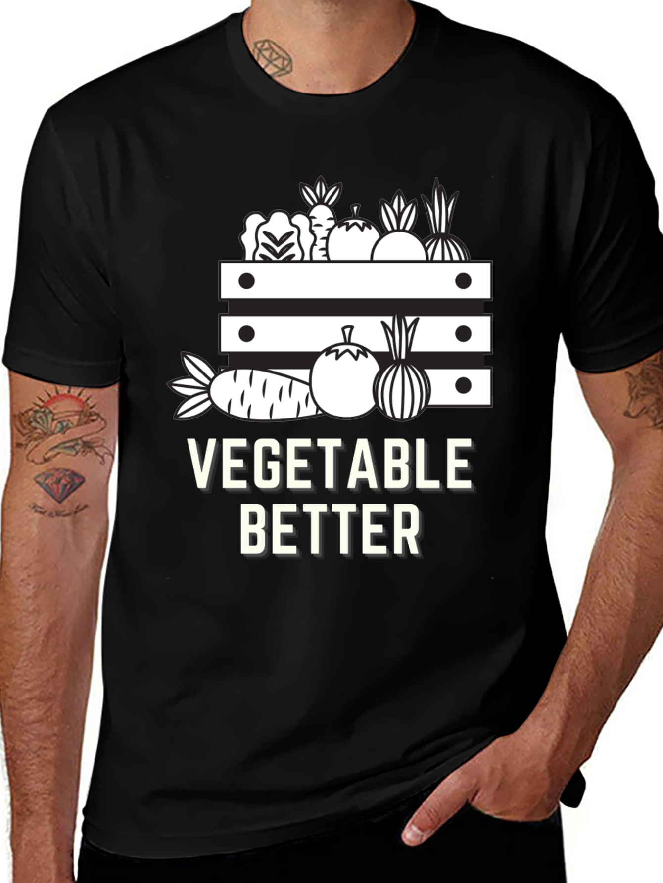 Vegetable Better Graphic Tee - Black Cotton Shirt