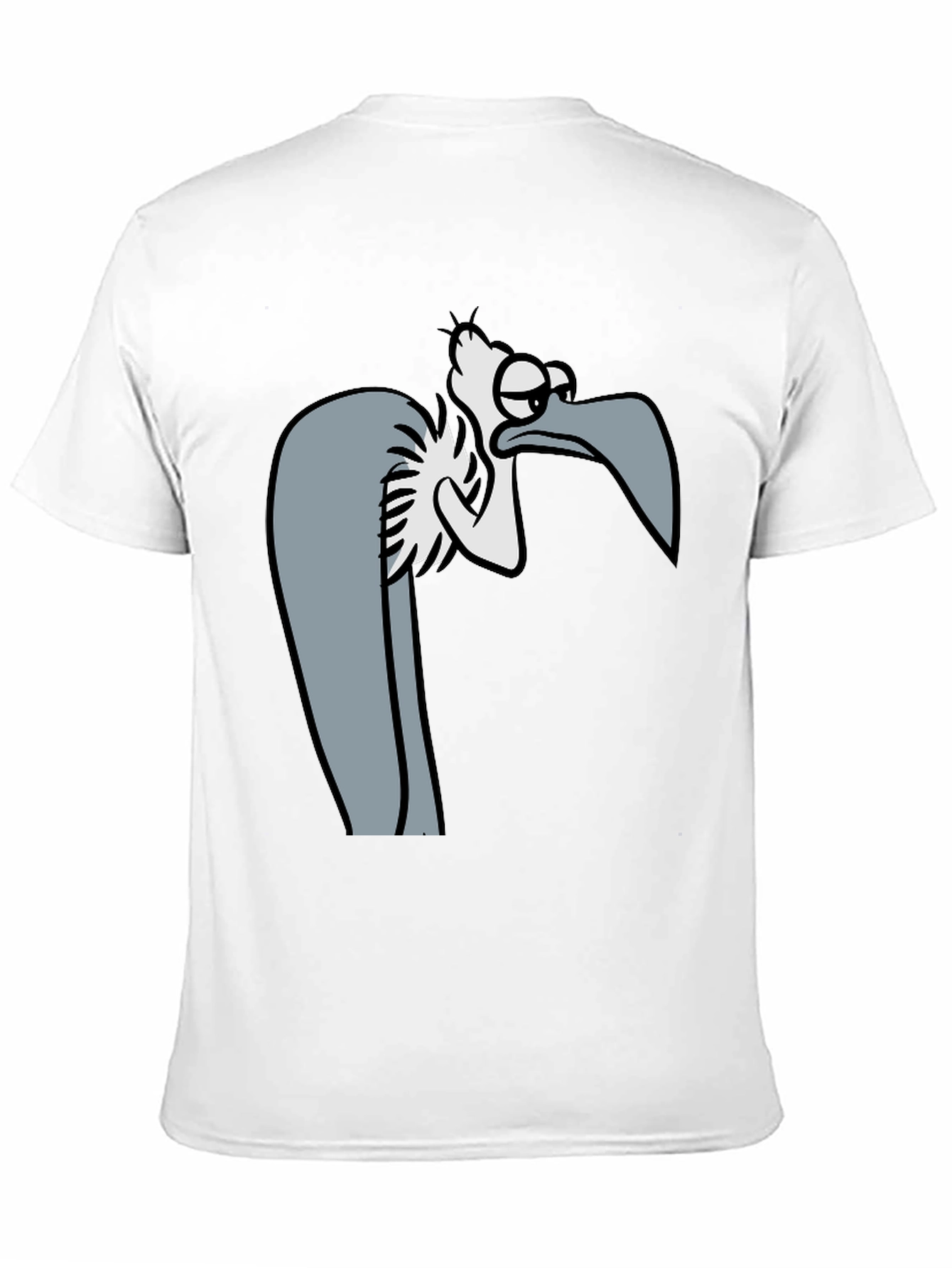 Funny Cartoon Vulture Graphic Black T-Shirt