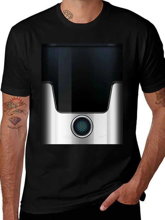 Abstract Black & Silver Graphic Print Mens T-Shirt