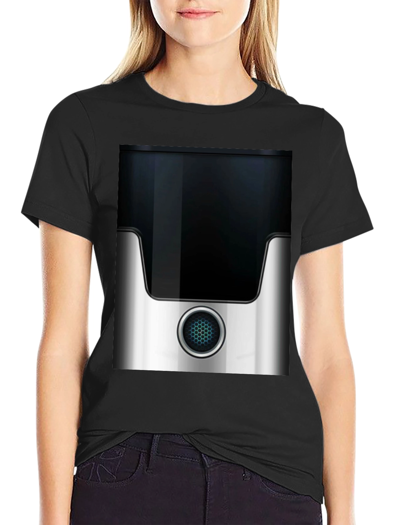 Abstract Black & Silver Graphic Print Mens T-Shirt