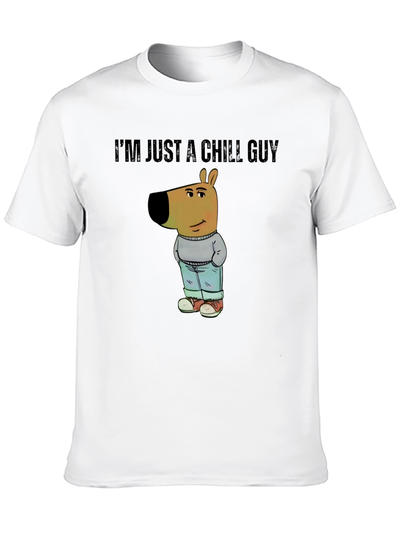 Chill Guy Cartoon Dog T-Shirt