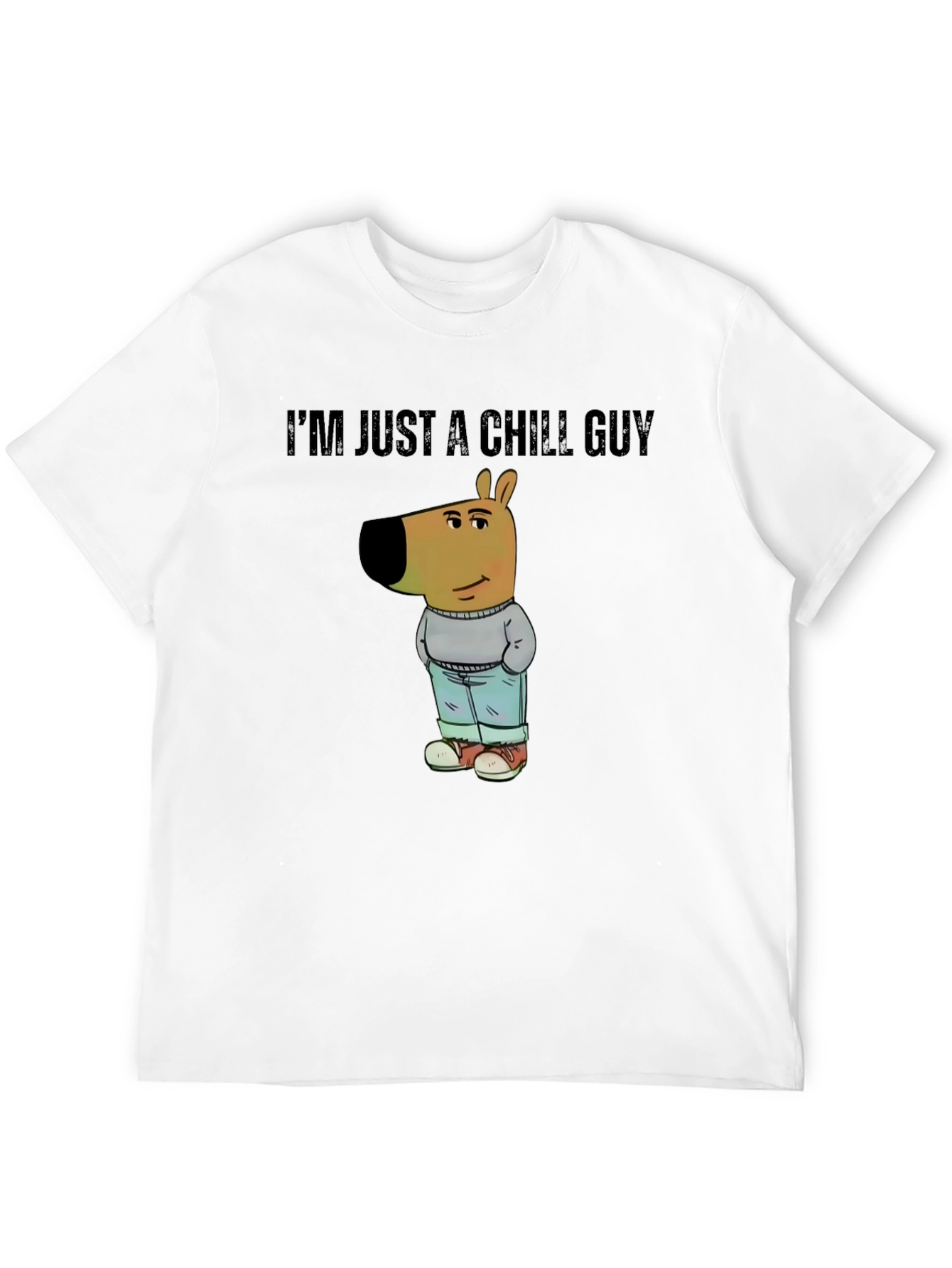 Chill Guy Cartoon Dog T-Shirt