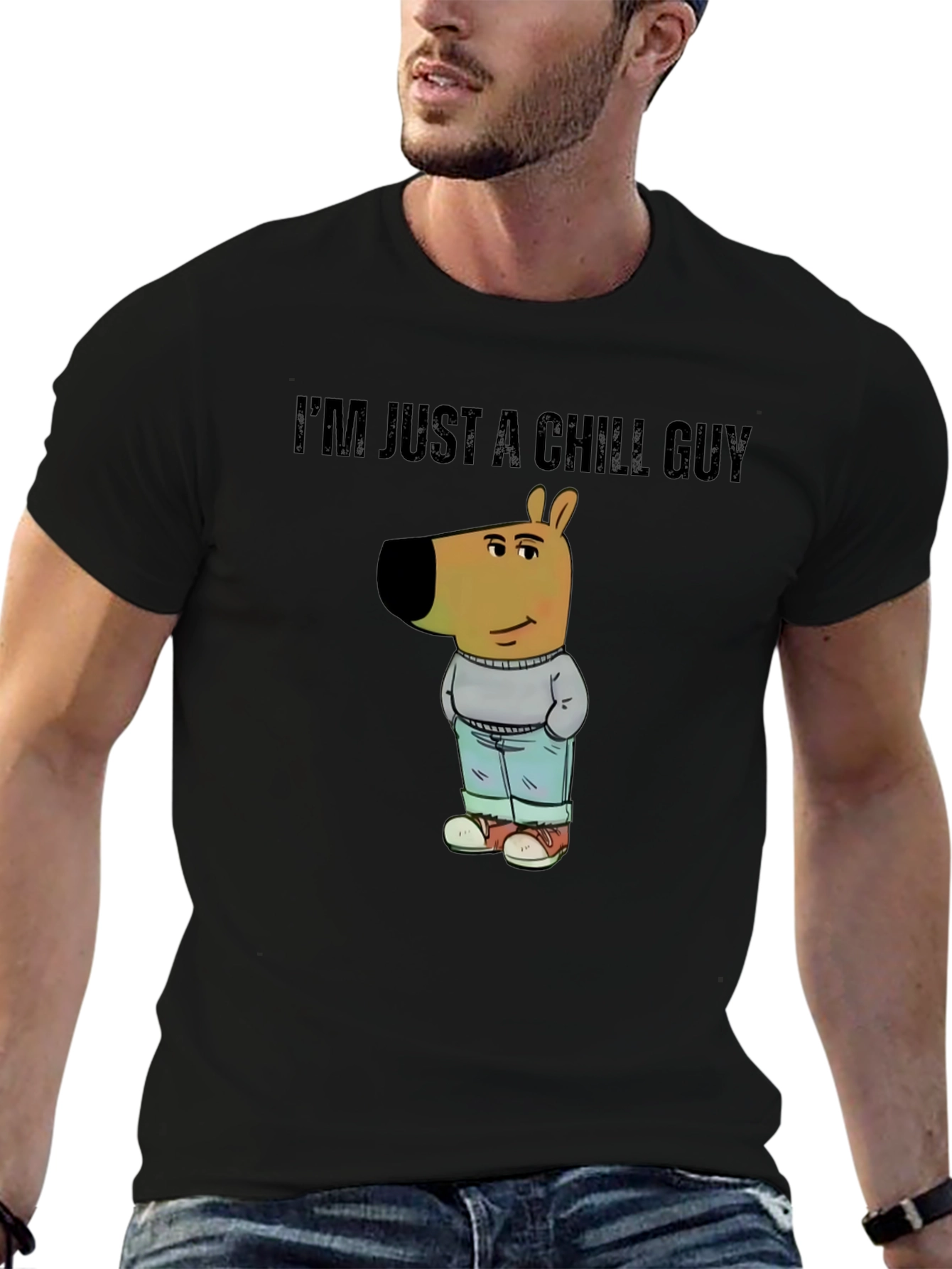 Chill Guy Cartoon Dog T-Shirt