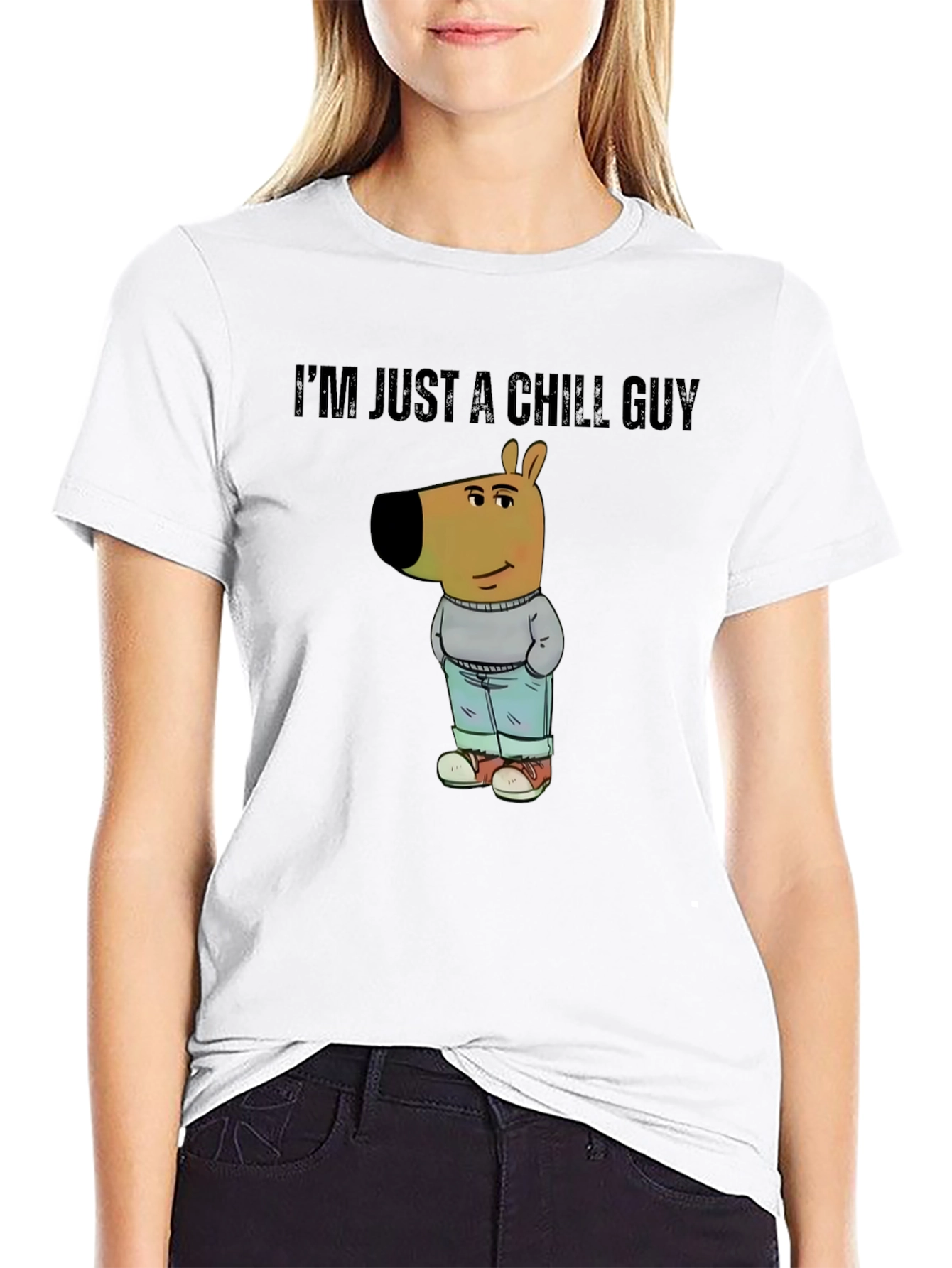 Chill Guy Cartoon Dog T-Shirt