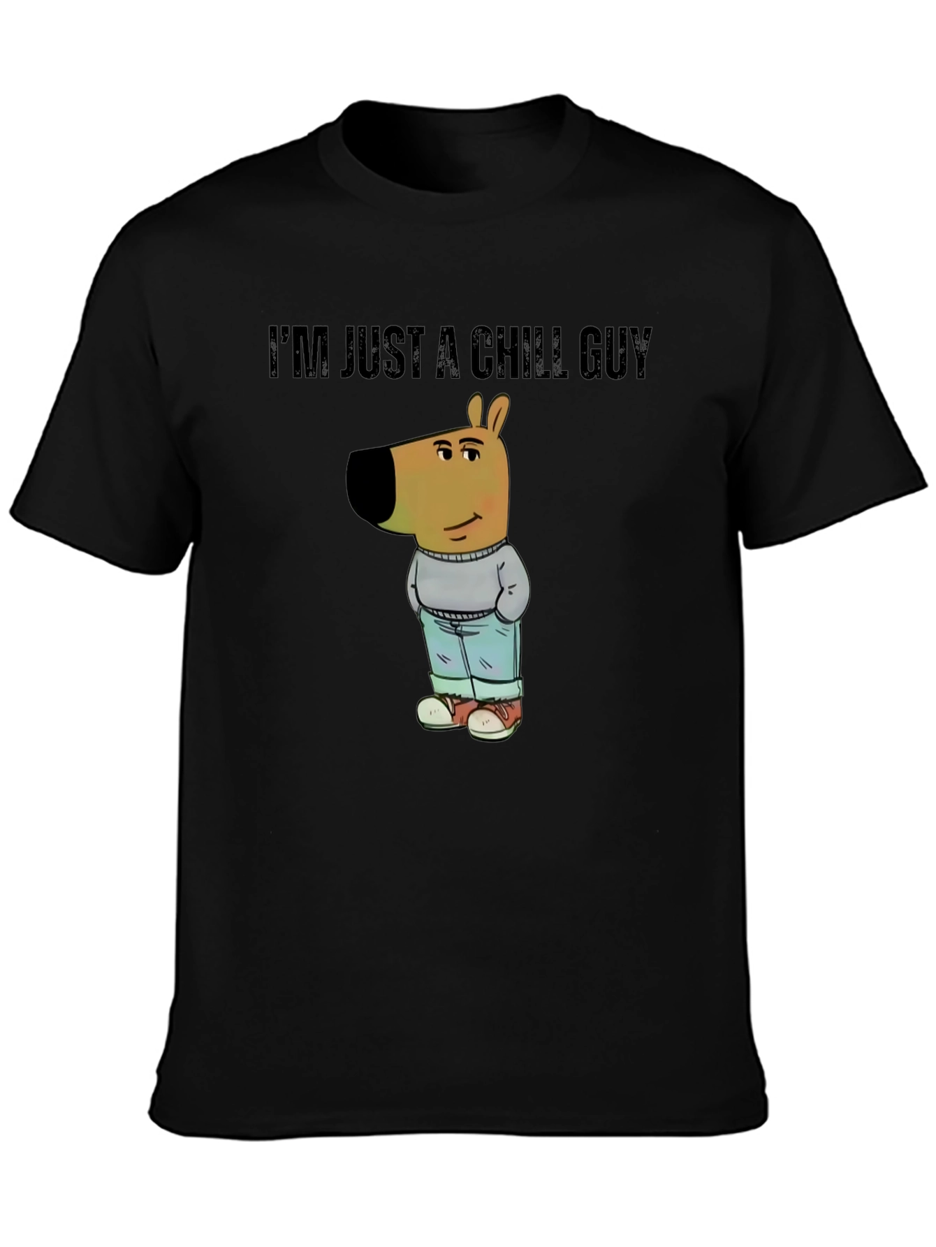 Chill Guy Cartoon Dog T-Shirt