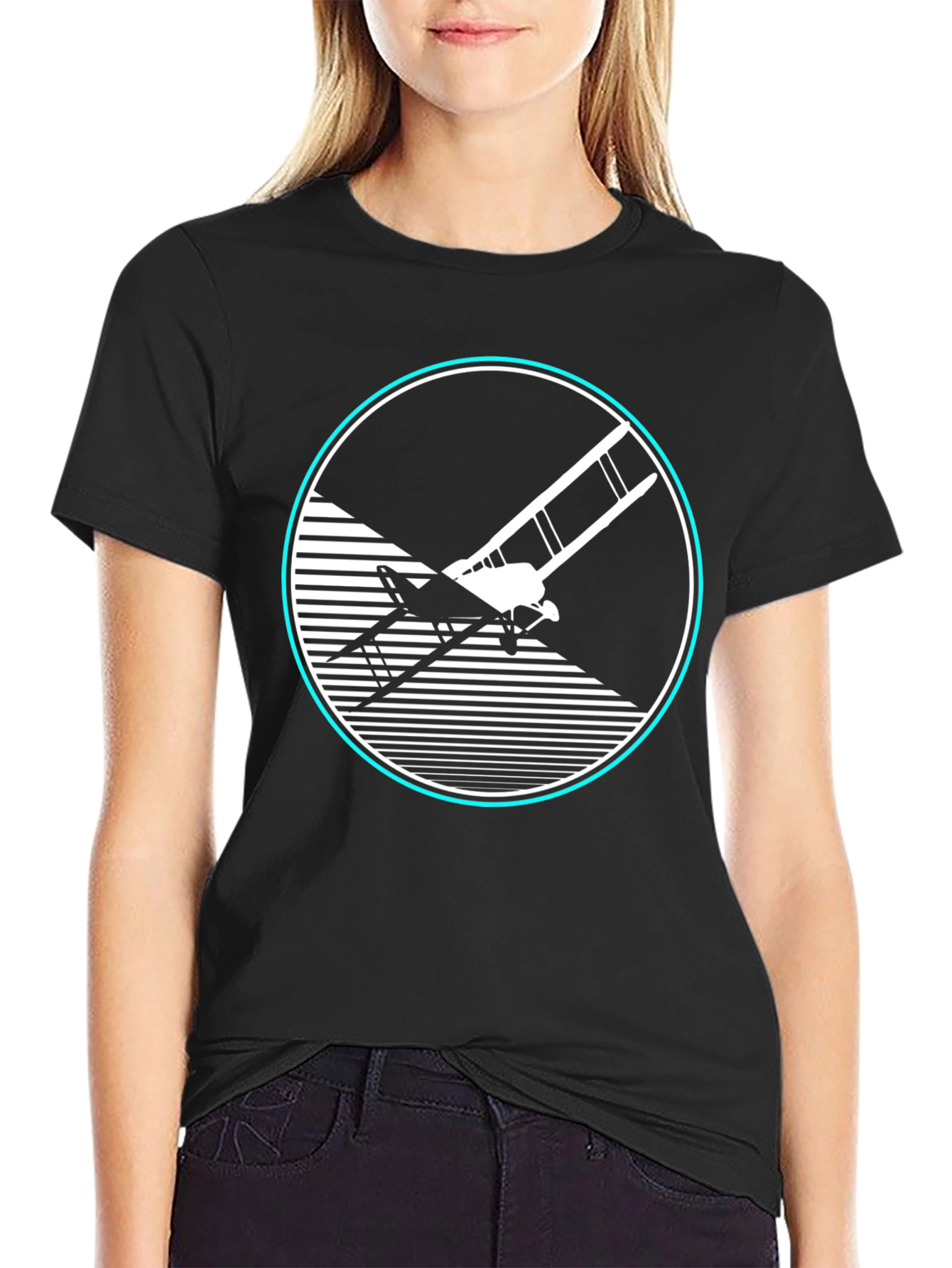 Retro Biplane Graphic Tee - Aviation Style