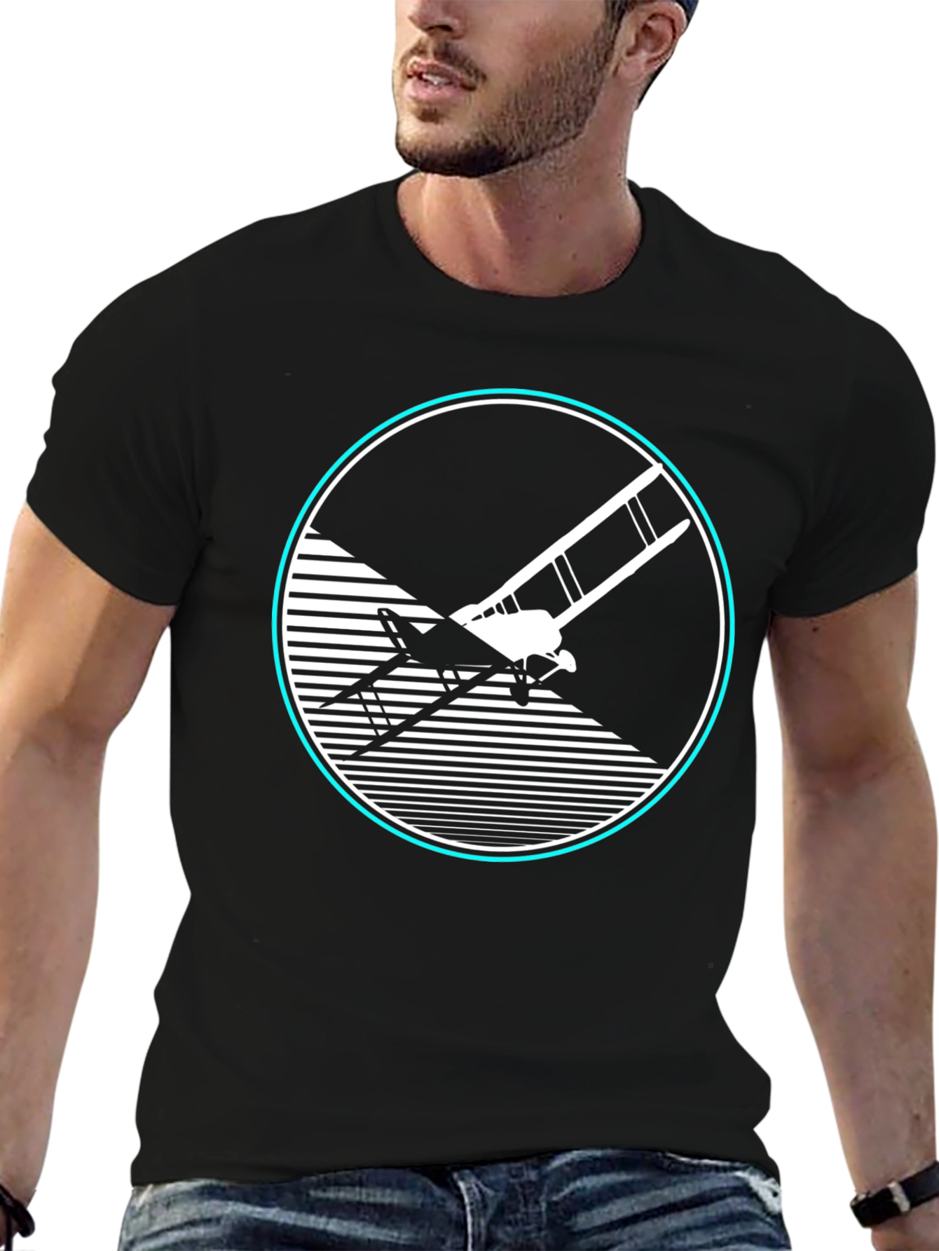 Retro Biplane Graphic Tee - Aviation Style