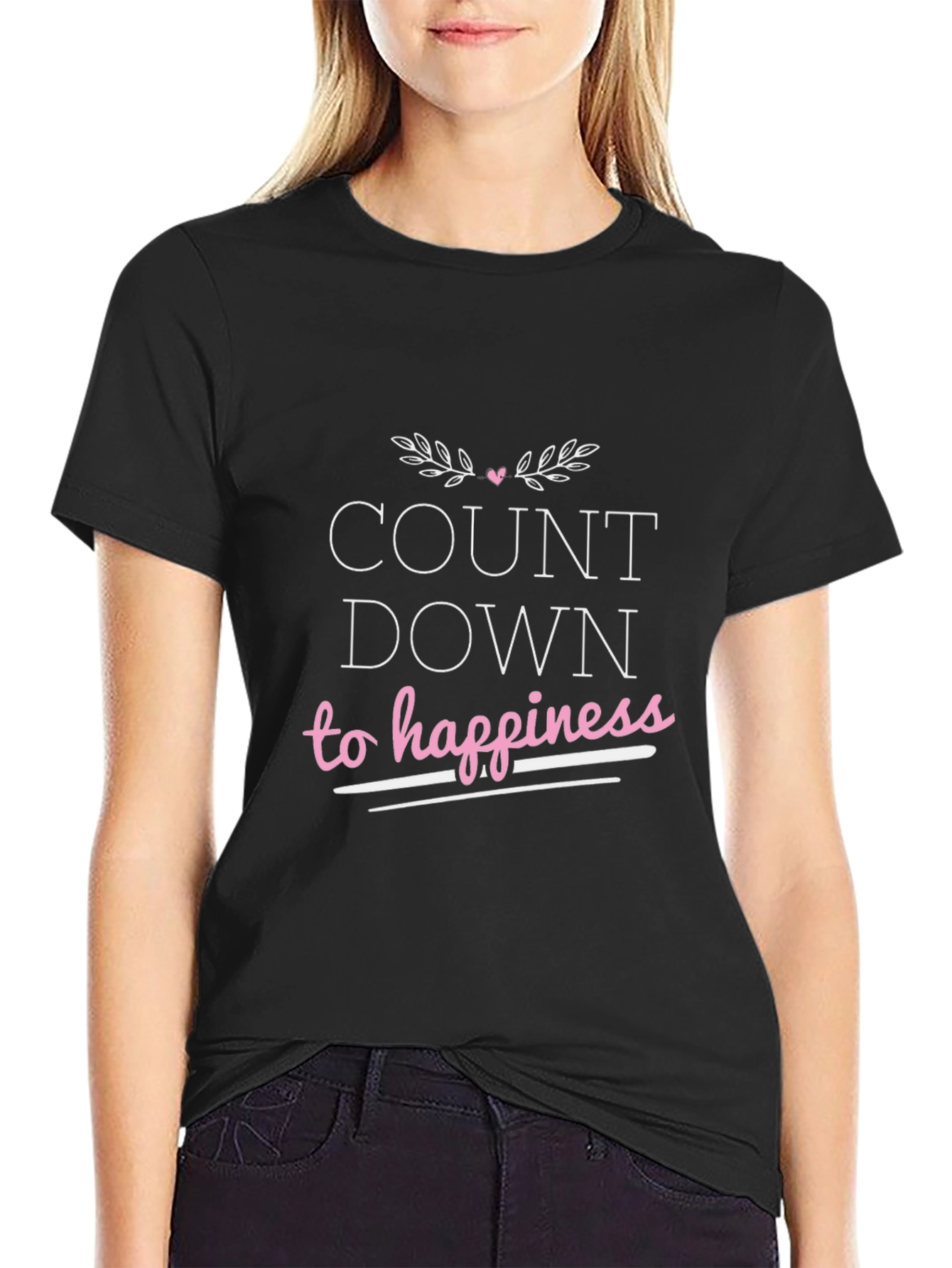 Countdown To Happiness Graphic T-Shirt - Black