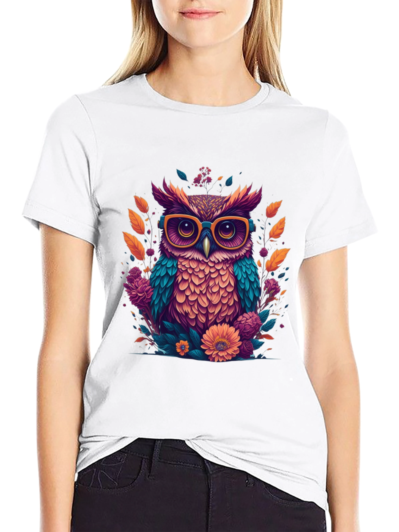 Owl with Glasses Graphic Tee