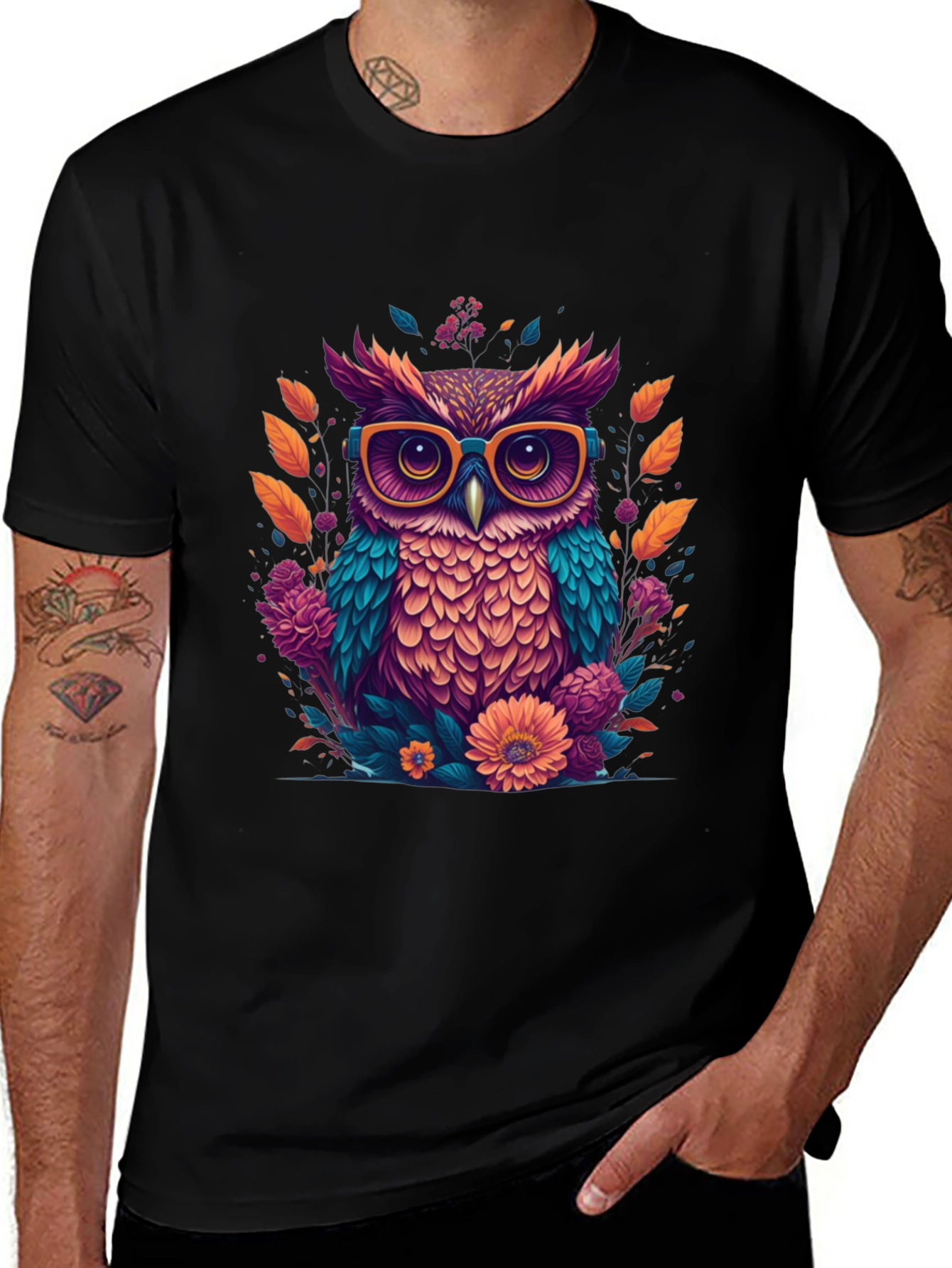 Owl with Glasses Graphic Tee