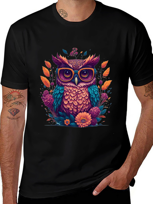 Owl with Glasses Graphic Tee