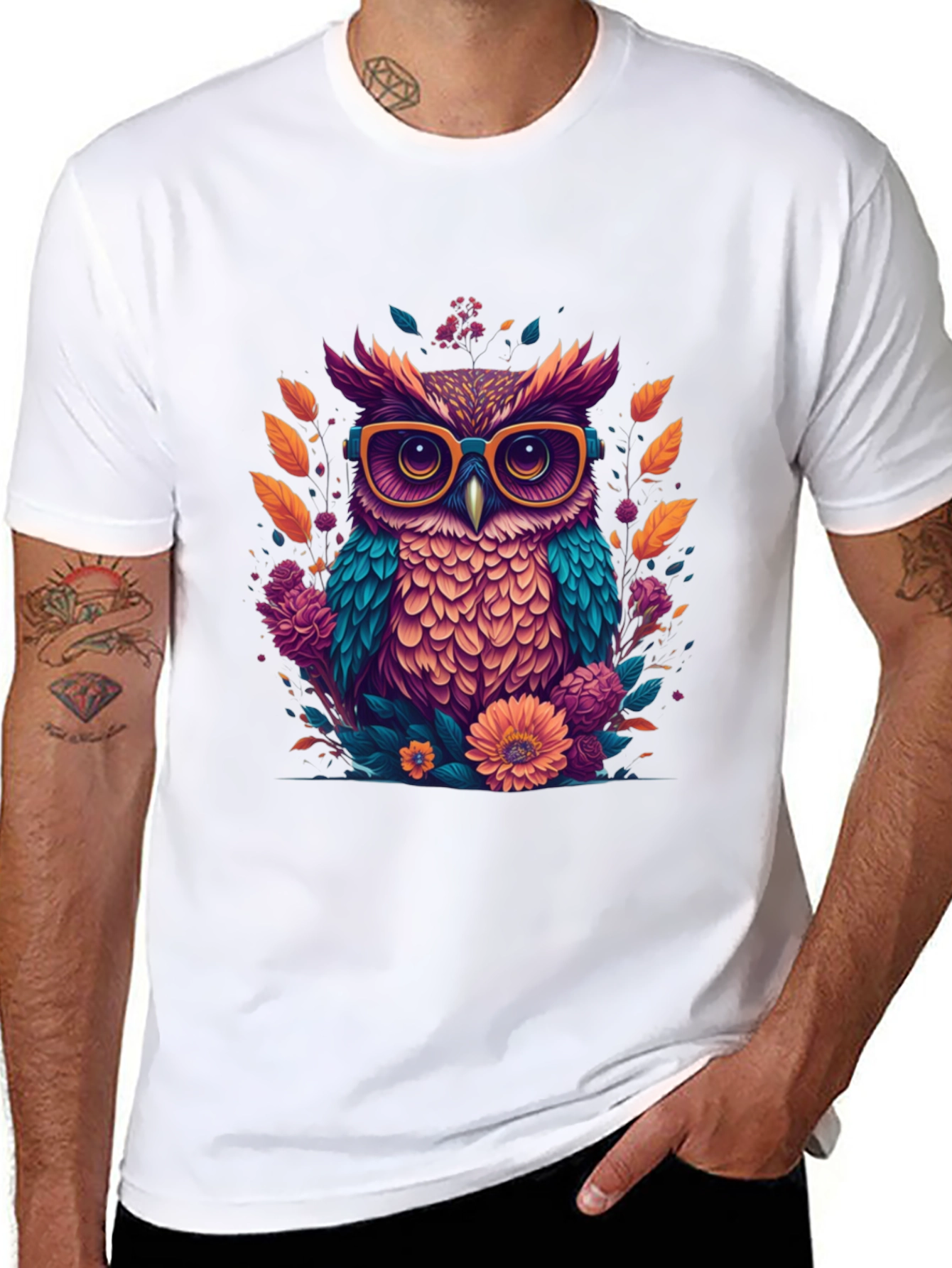 Owl with Glasses Graphic Tee
