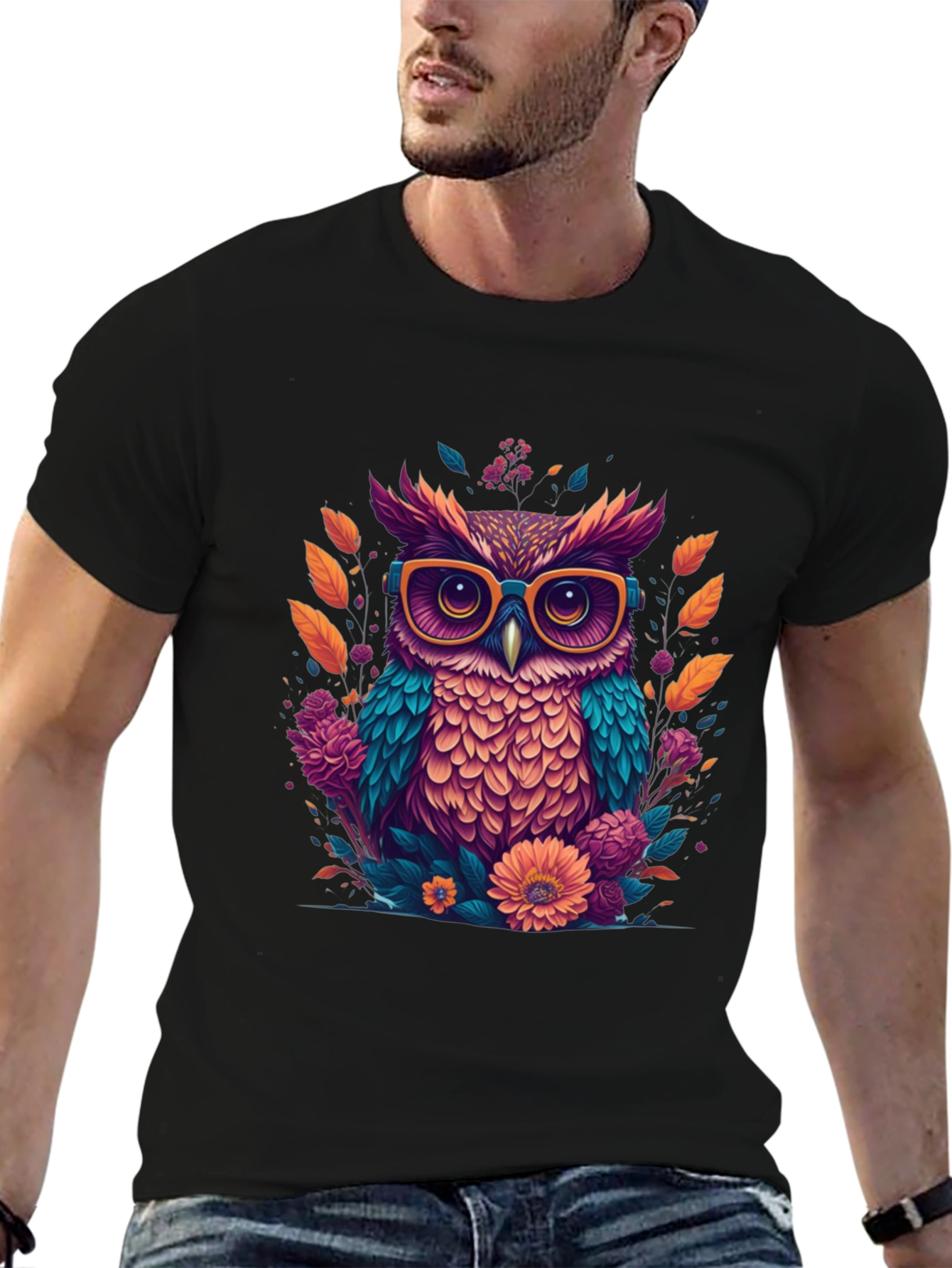 Owl with Glasses Graphic Tee