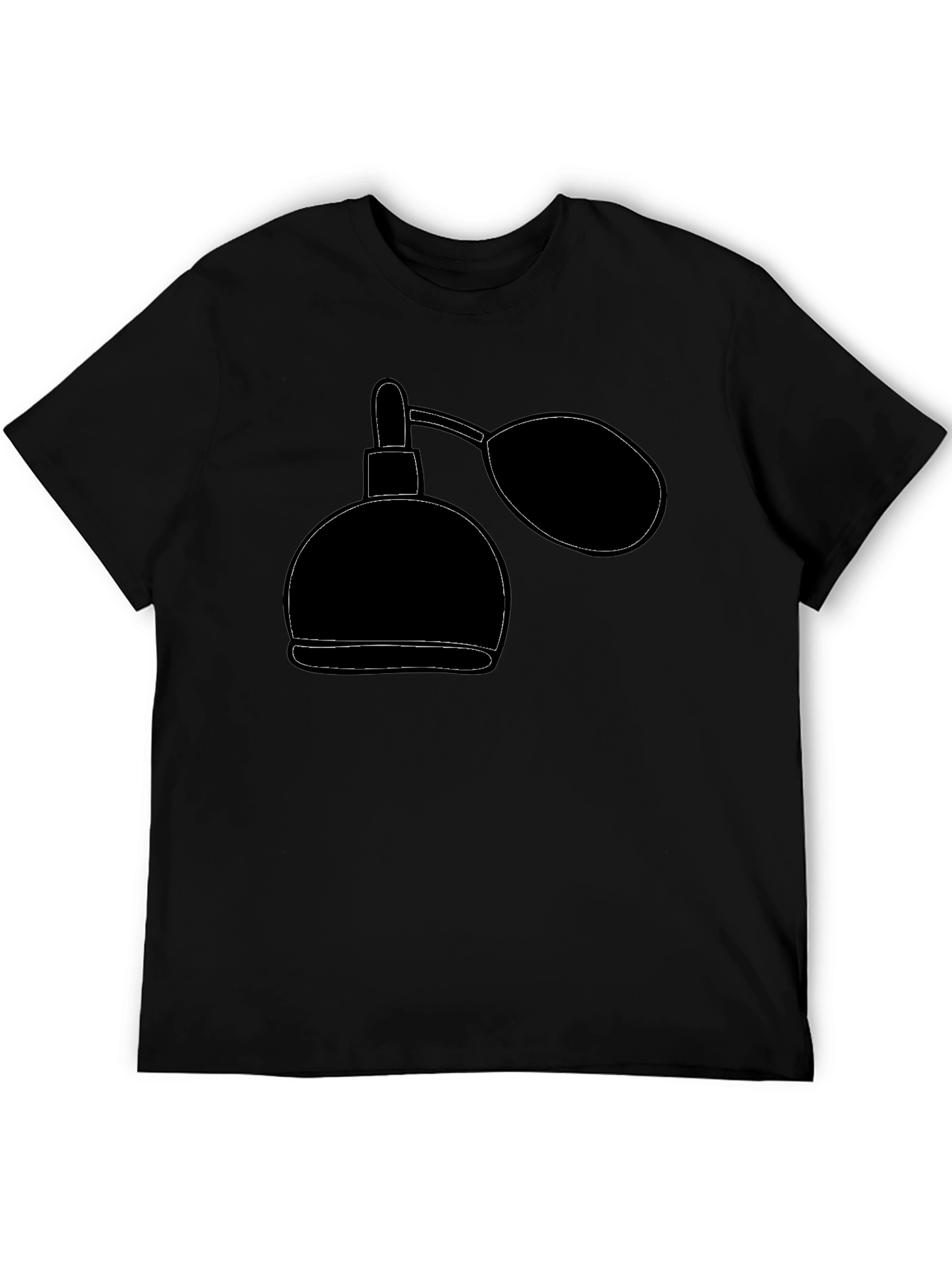 Retro Perfume Bottle Graphic Tee - Stylish Black T-Shirt