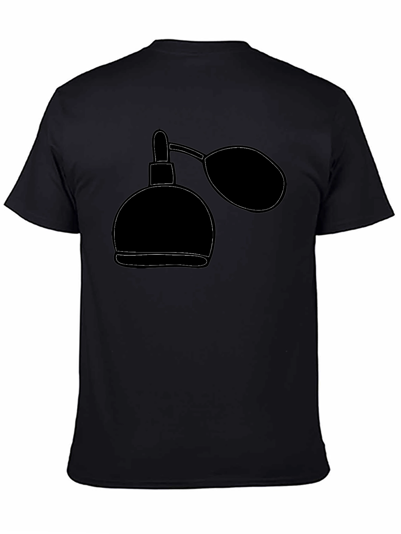 Retro Perfume Bottle Graphic Tee - Stylish Black T-Shirt