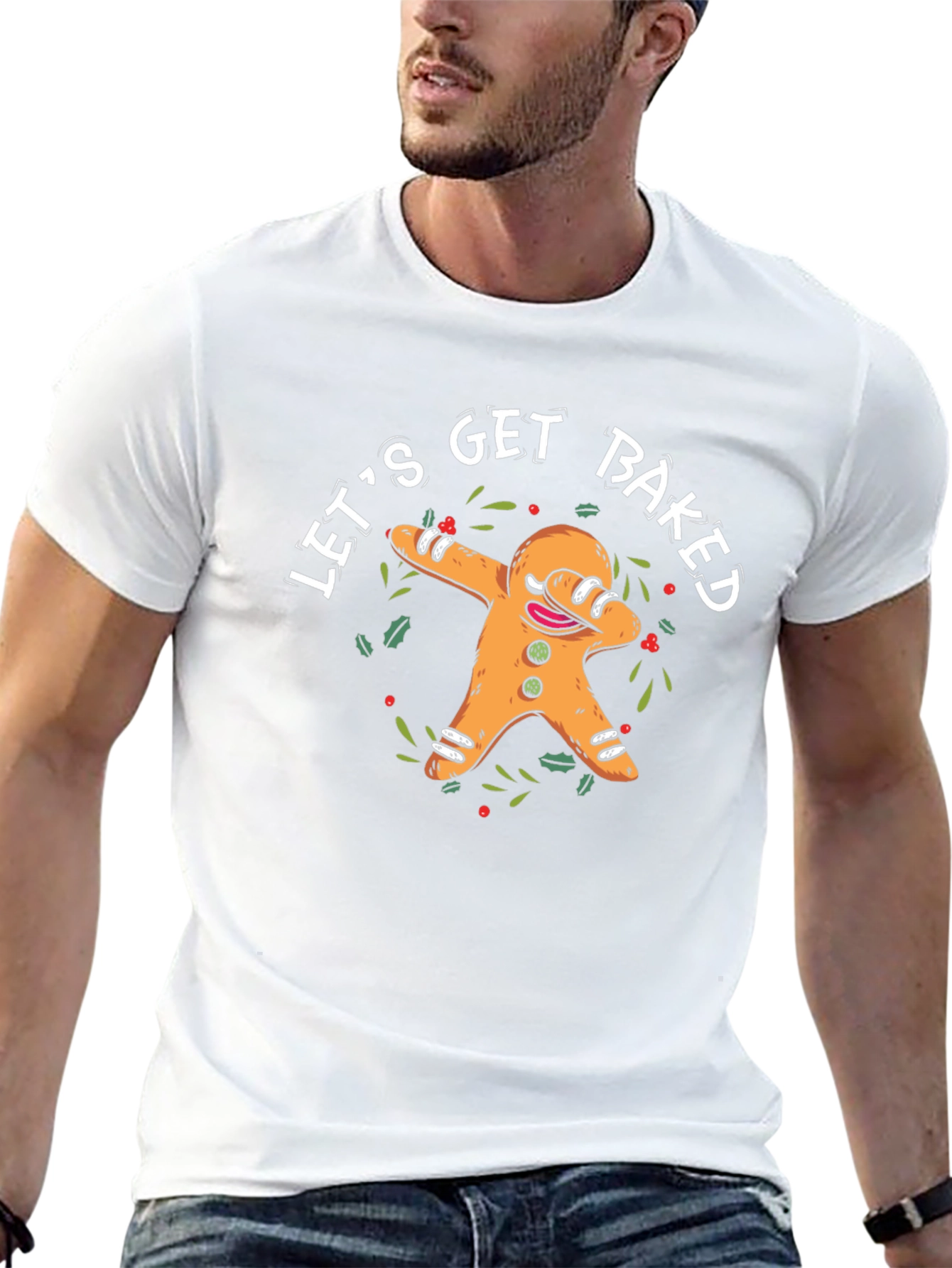 Lets Get Baked T-Shirt Funny Gingerbread Man Dab Tee
