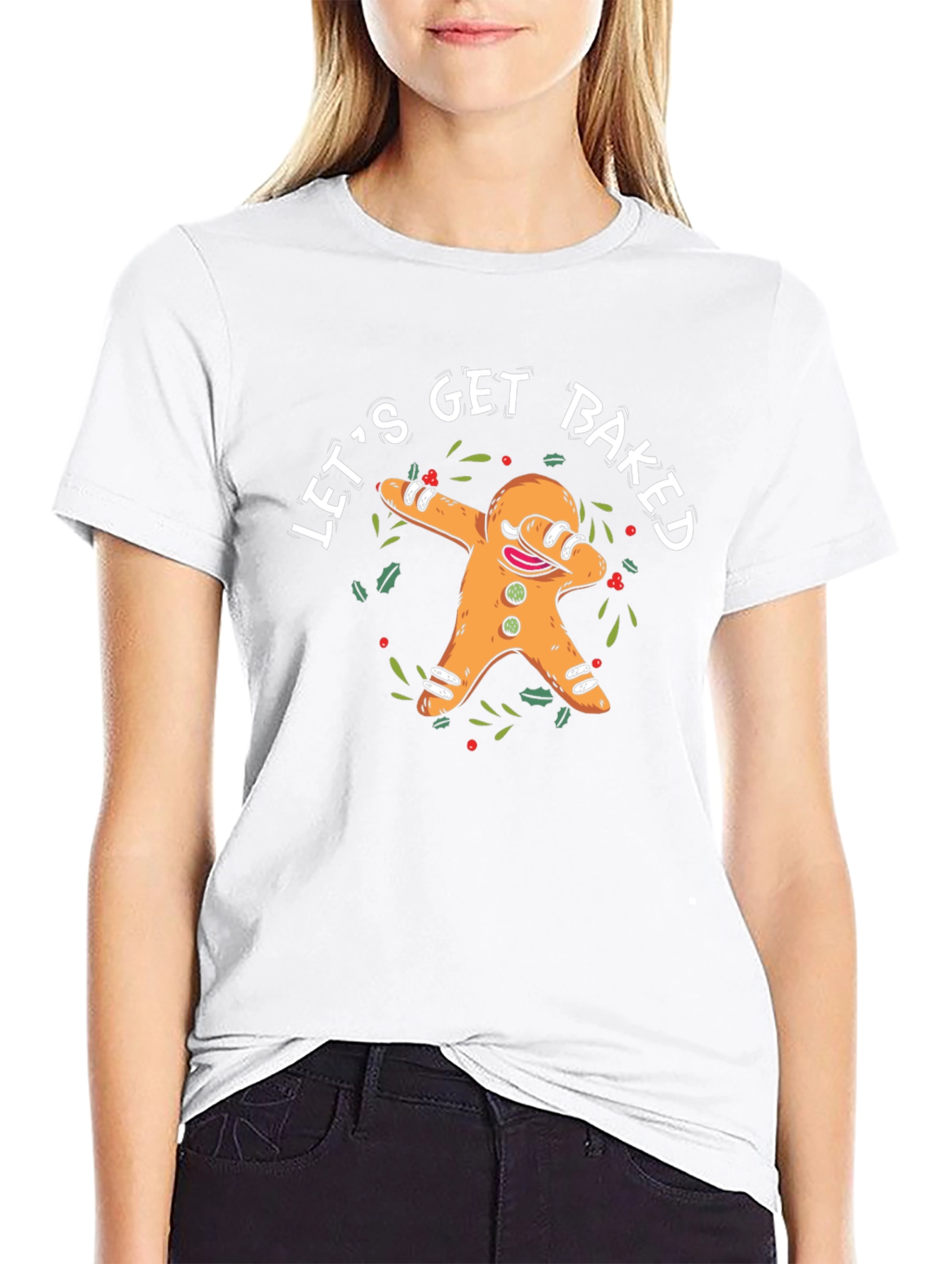Lets Get Baked T-Shirt Funny Gingerbread Man Dab Tee