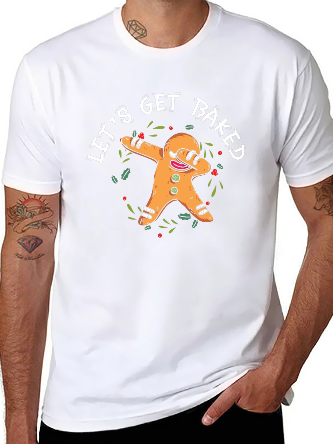 Lets Get Baked T-Shirt Funny Gingerbread Man Dab Tee