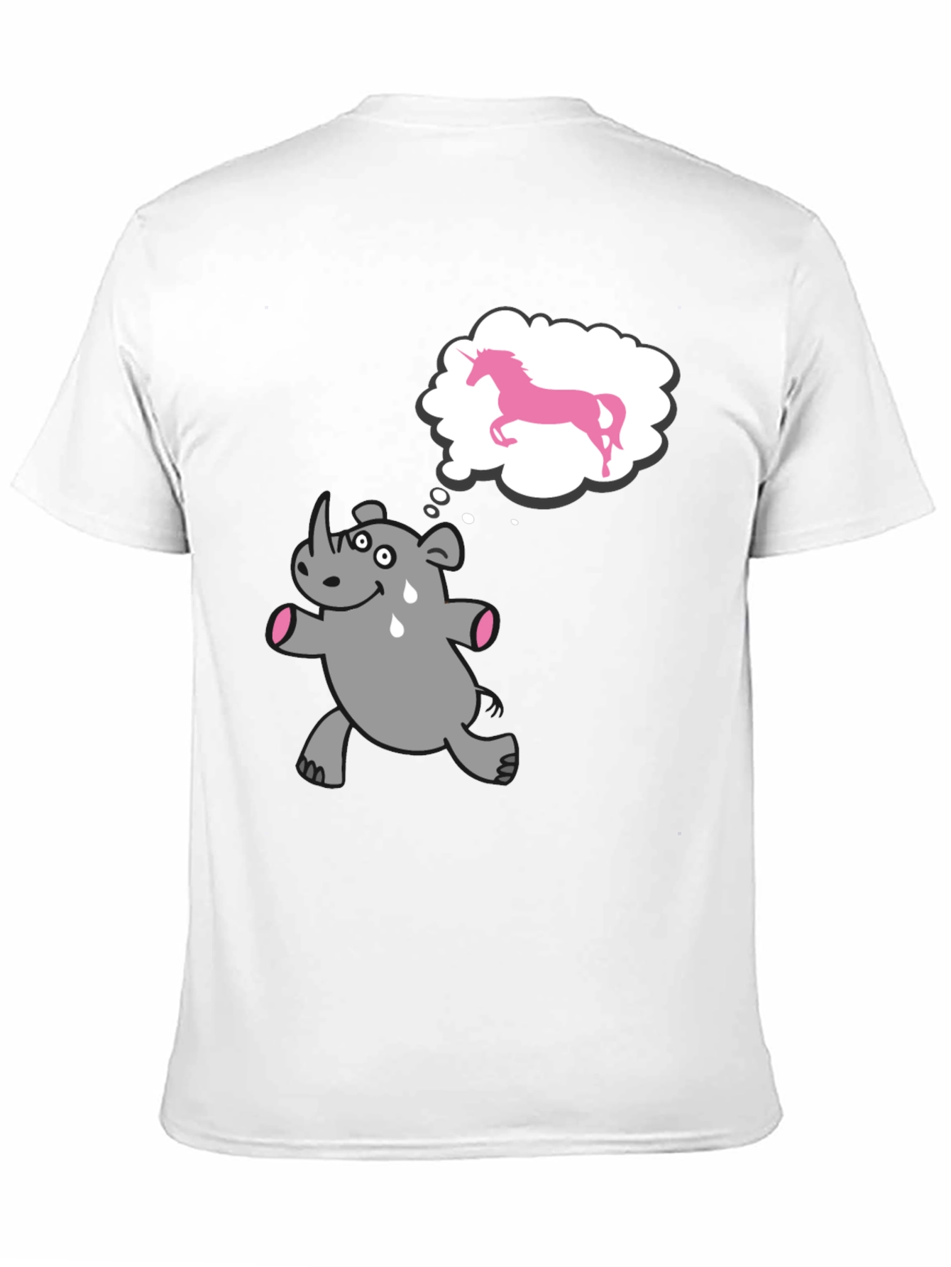 Funny Rhino Unicorn Dream Black T-Shirt