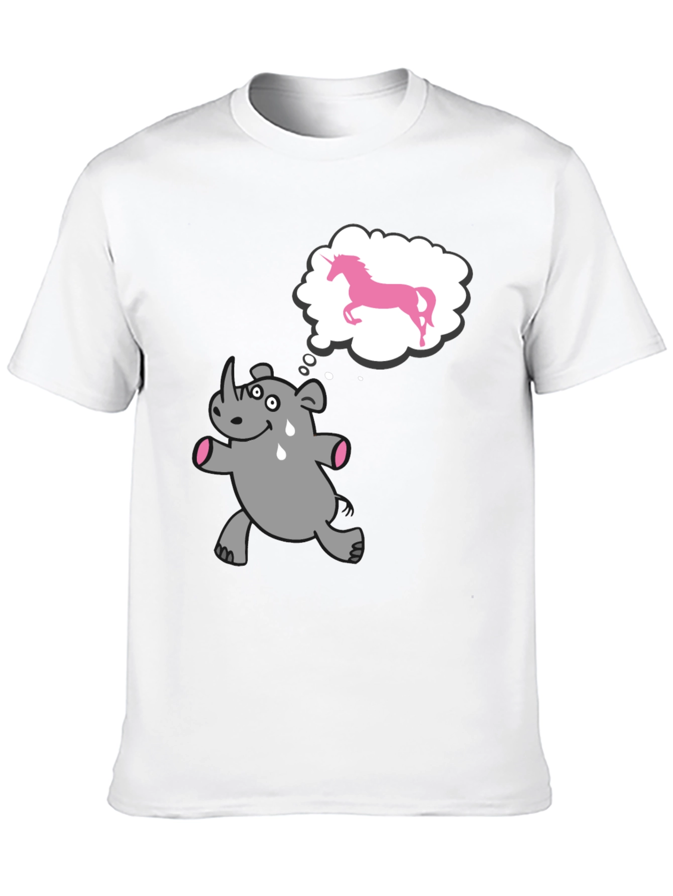 Funny Rhino Unicorn Dream Black T-Shirt