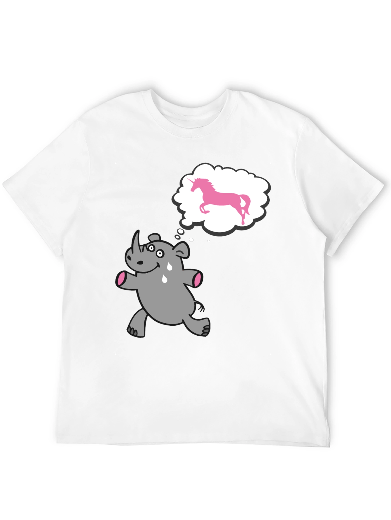 Funny Rhino Unicorn Dream Black T-Shirt