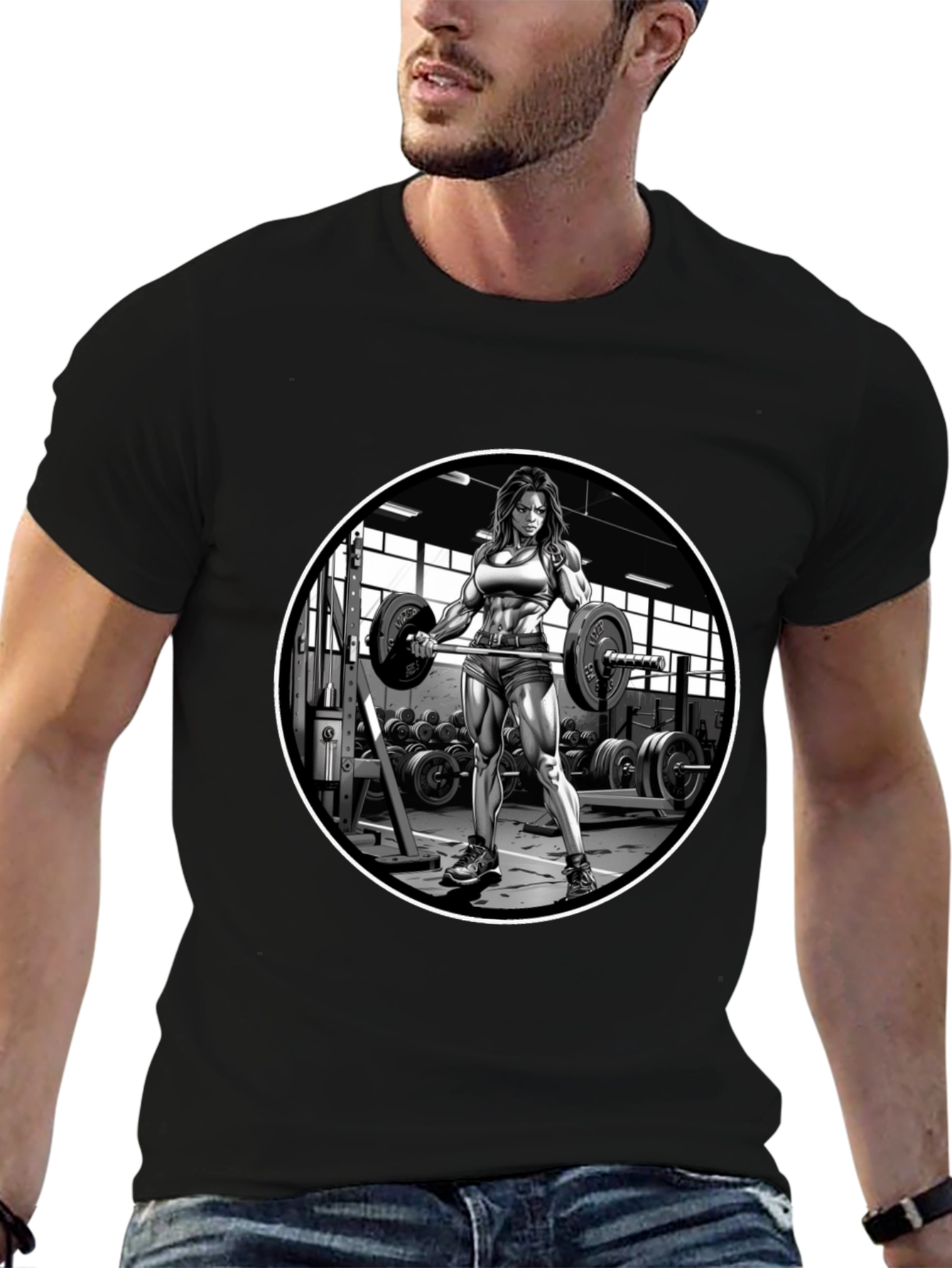 Weightlifting Woman Black T-Shirt