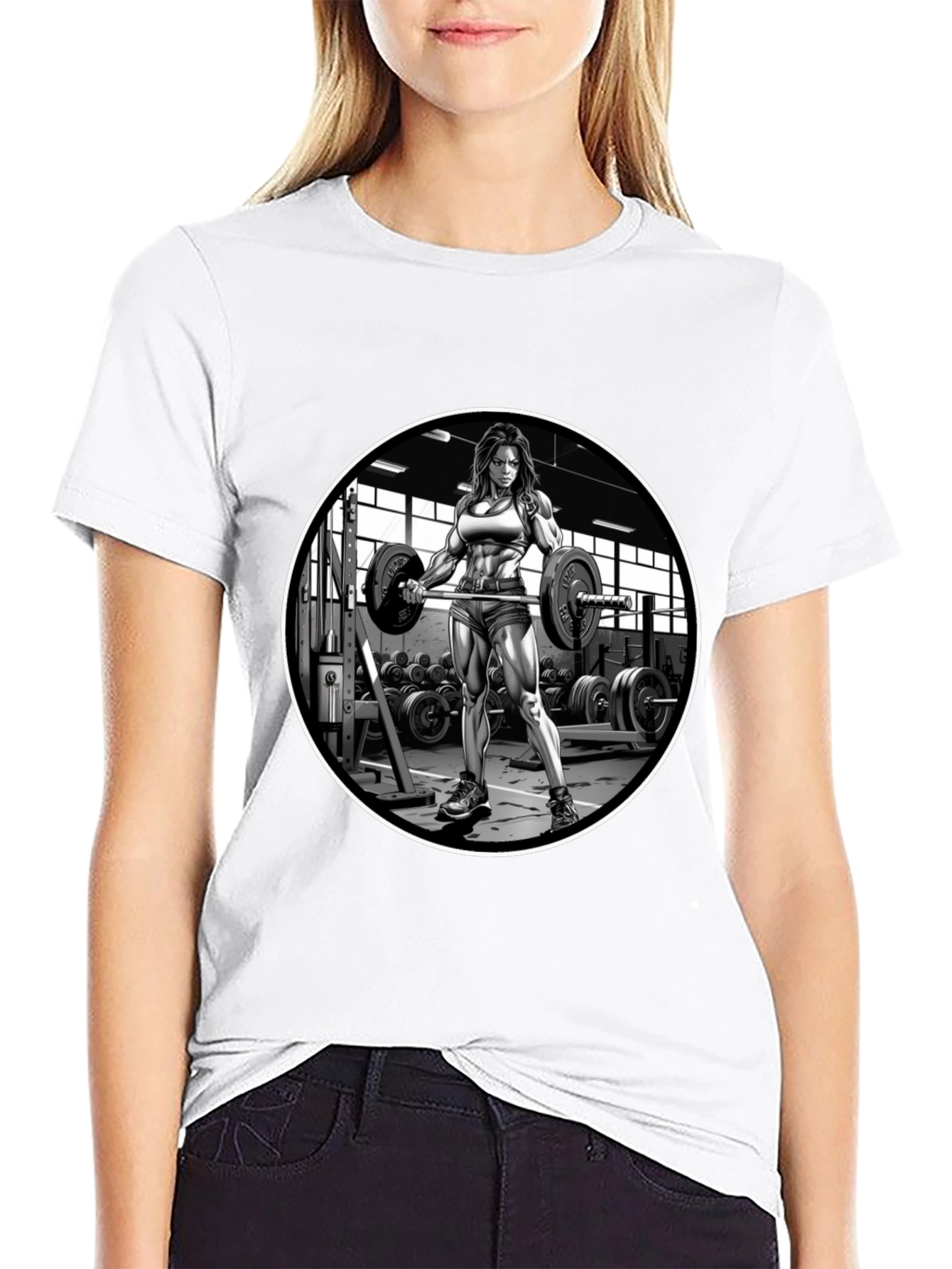 Weightlifting Woman Black T-Shirt