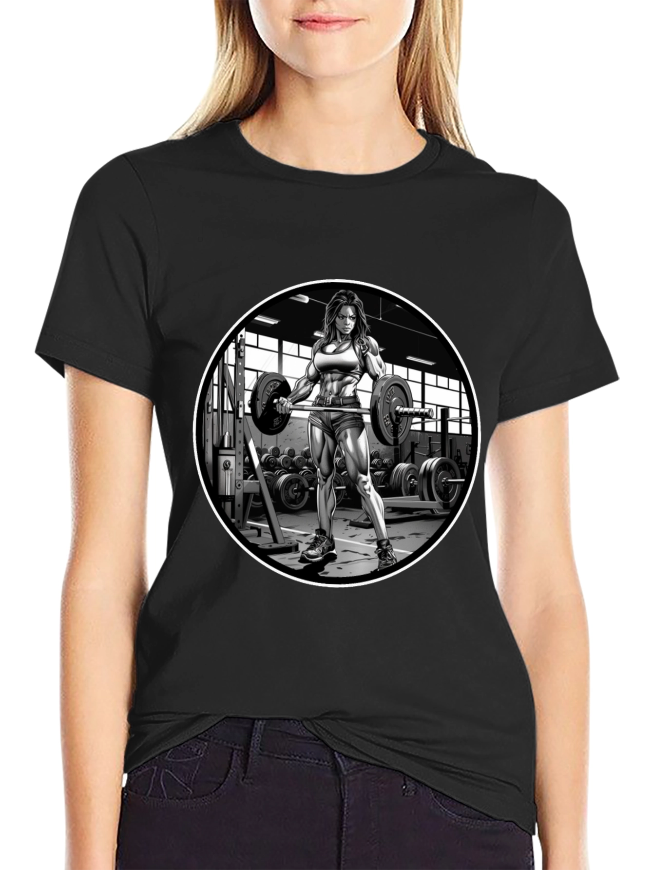 Weightlifting Woman Black T-Shirt