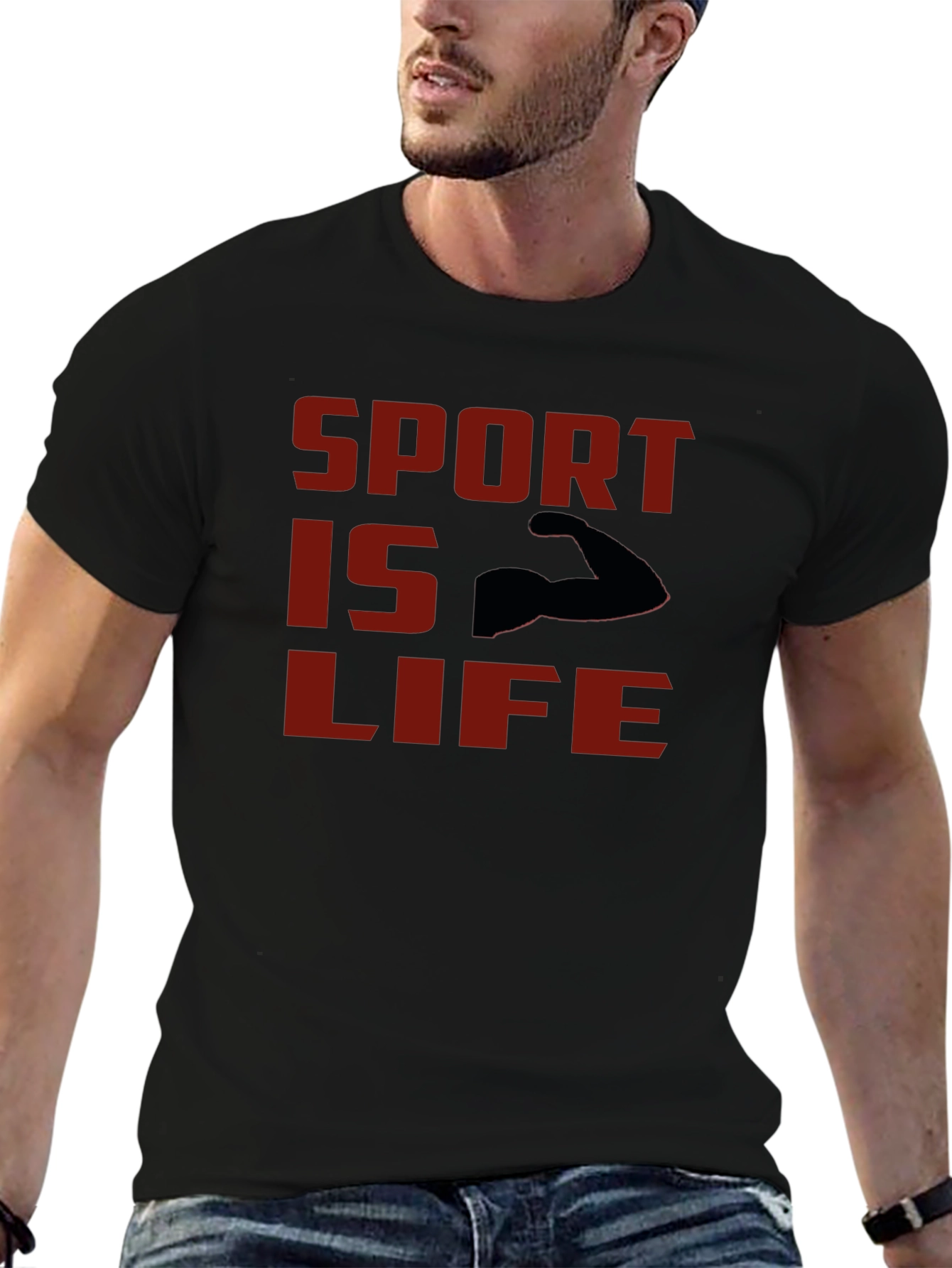 Sport Is Life T-Shirt - Black Graphic Tee