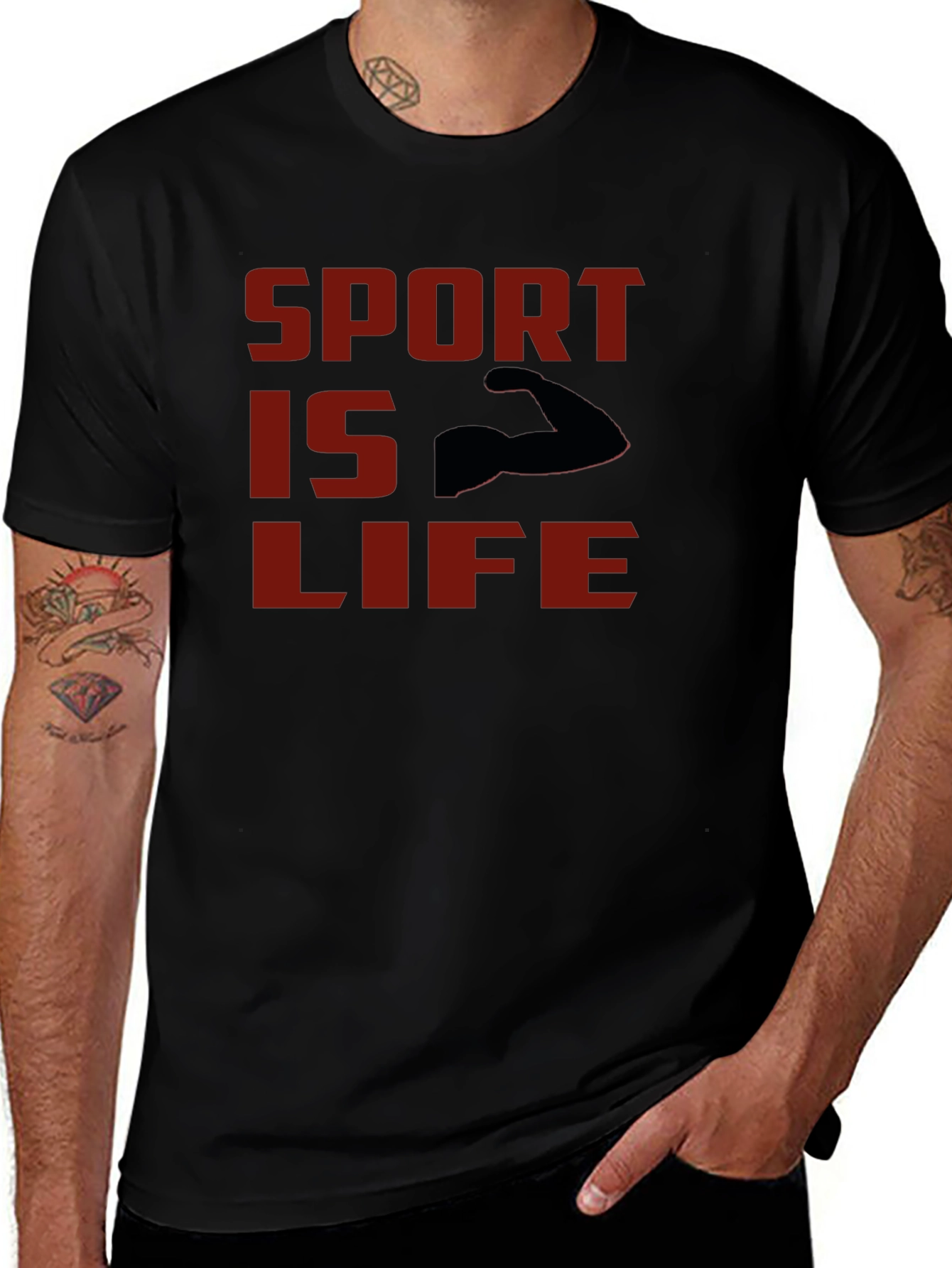 Sport Is Life T-Shirt - Black Graphic Tee