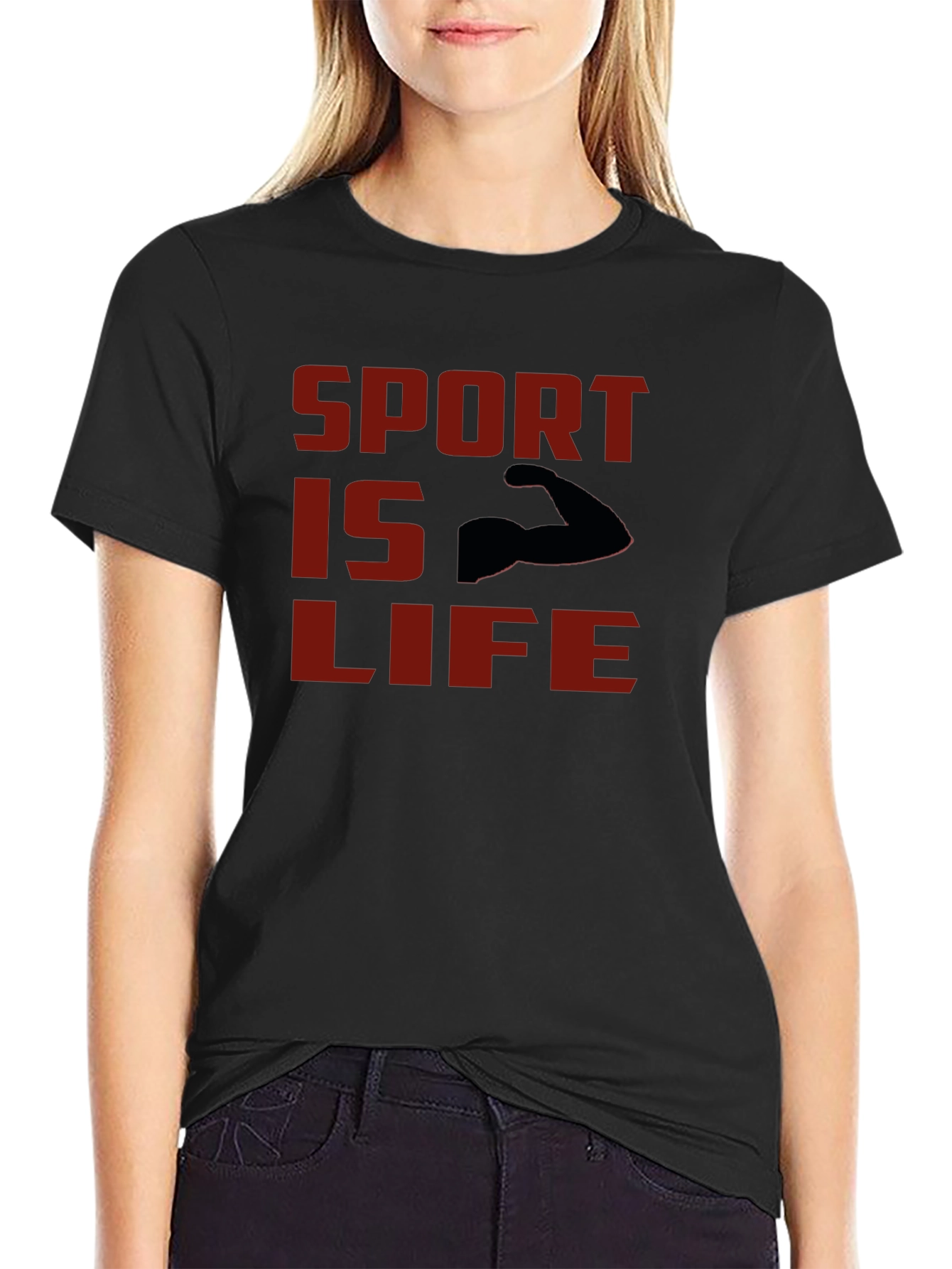 Sport Is Life T-Shirt - Black Graphic Tee