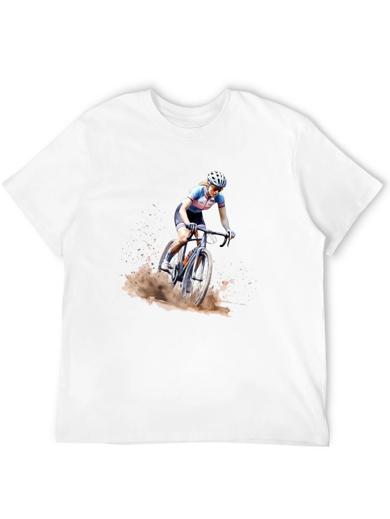 Cyclocross Rider Graphic Tee - Black Cotton Blend Shirt