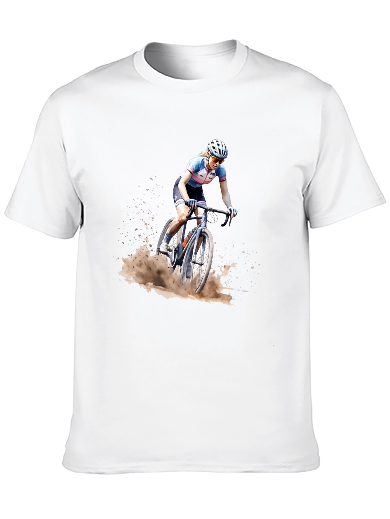 Cyclocross Rider Graphic Tee - Black Cotton Blend Shirt