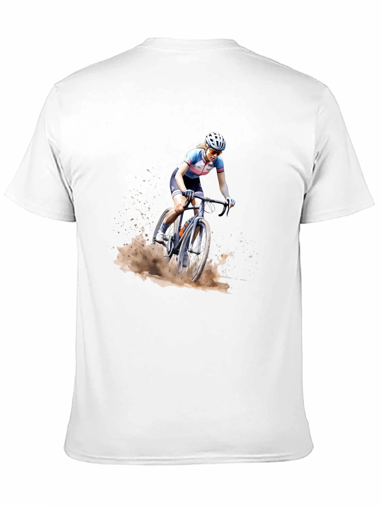 Cyclocross Rider Graphic Tee - Black Cotton Blend Shirt