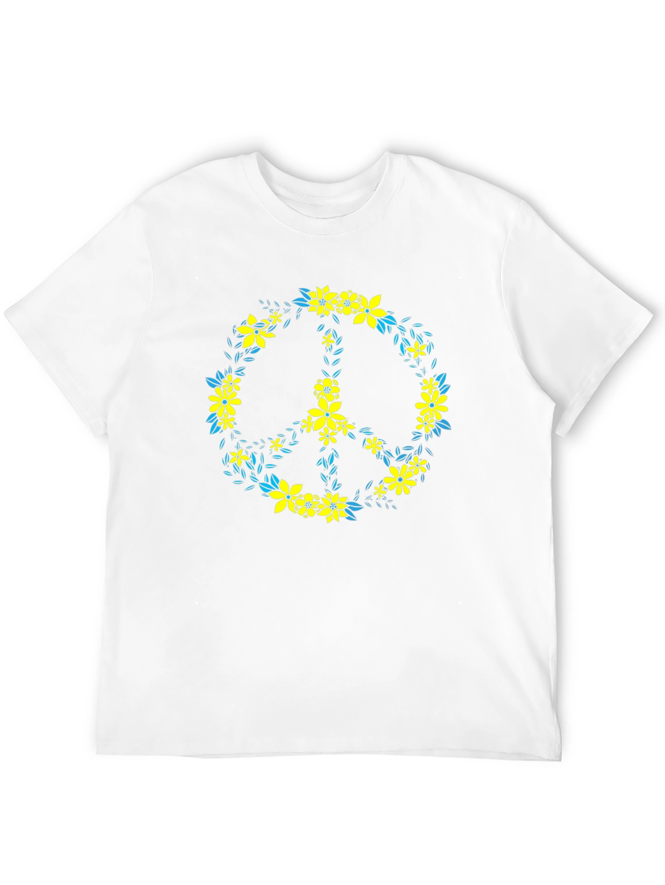Floral Peace Sign Black T-Shirt