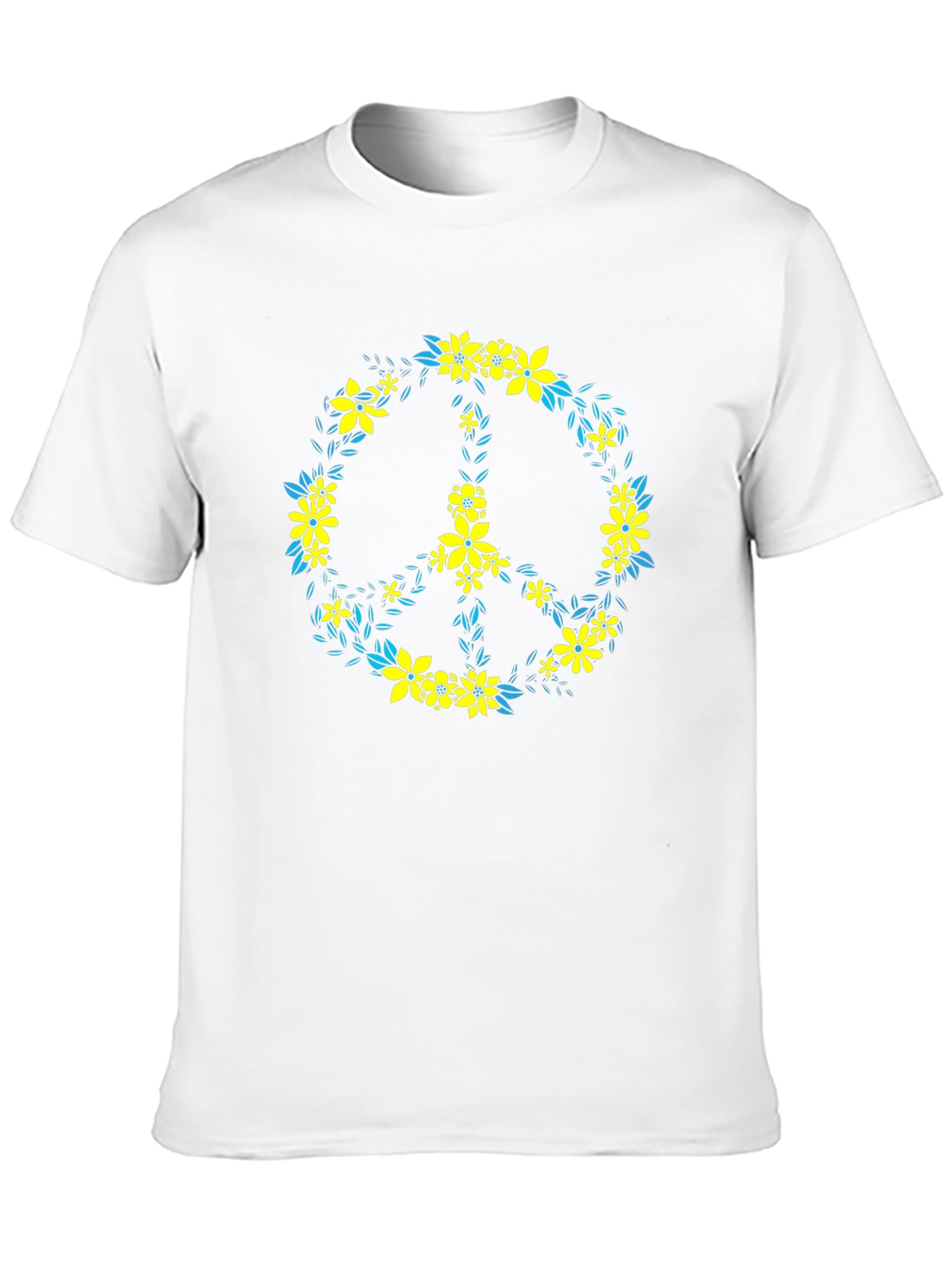 Floral Peace Sign Black T-Shirt