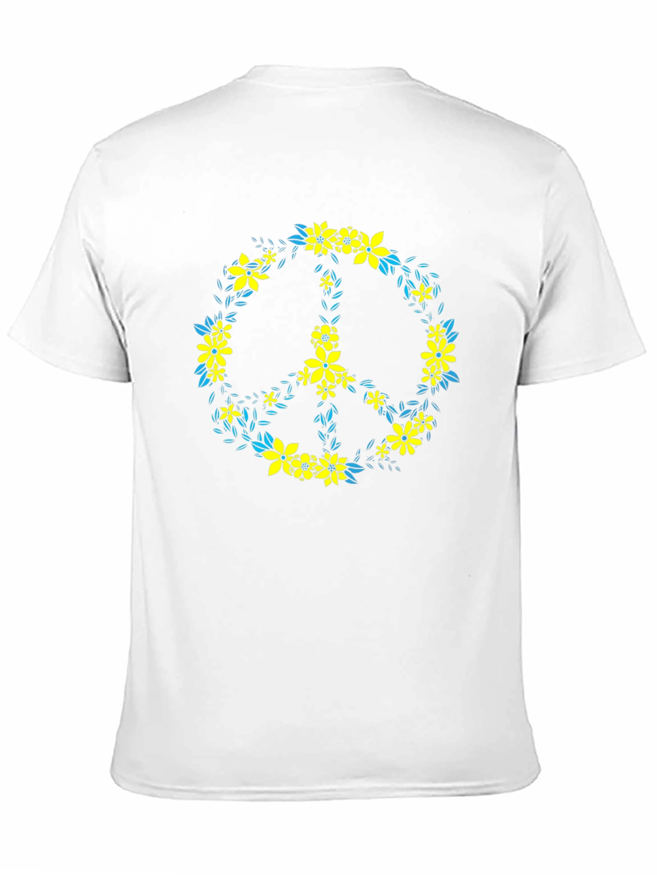 Floral Peace Sign Black T-Shirt