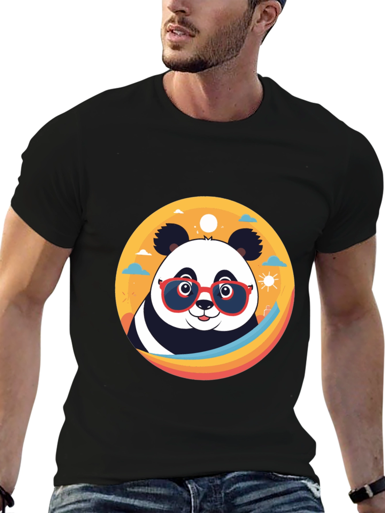 Cool Panda Graphic Tee - Stylish Black T-Shirt