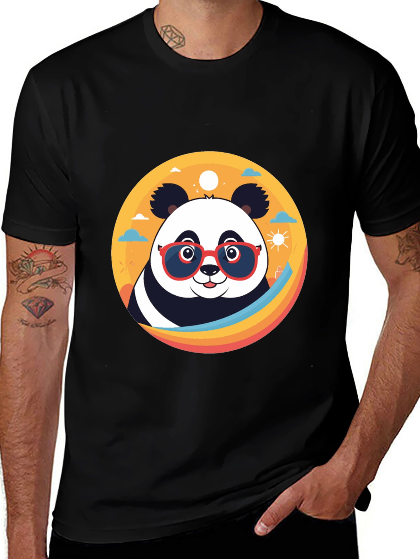 Cool Panda Graphic Tee - Stylish Black T-Shirt