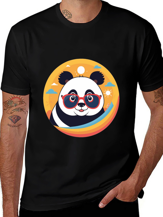 Cool Panda Graphic Tee - Stylish Black T-Shirt