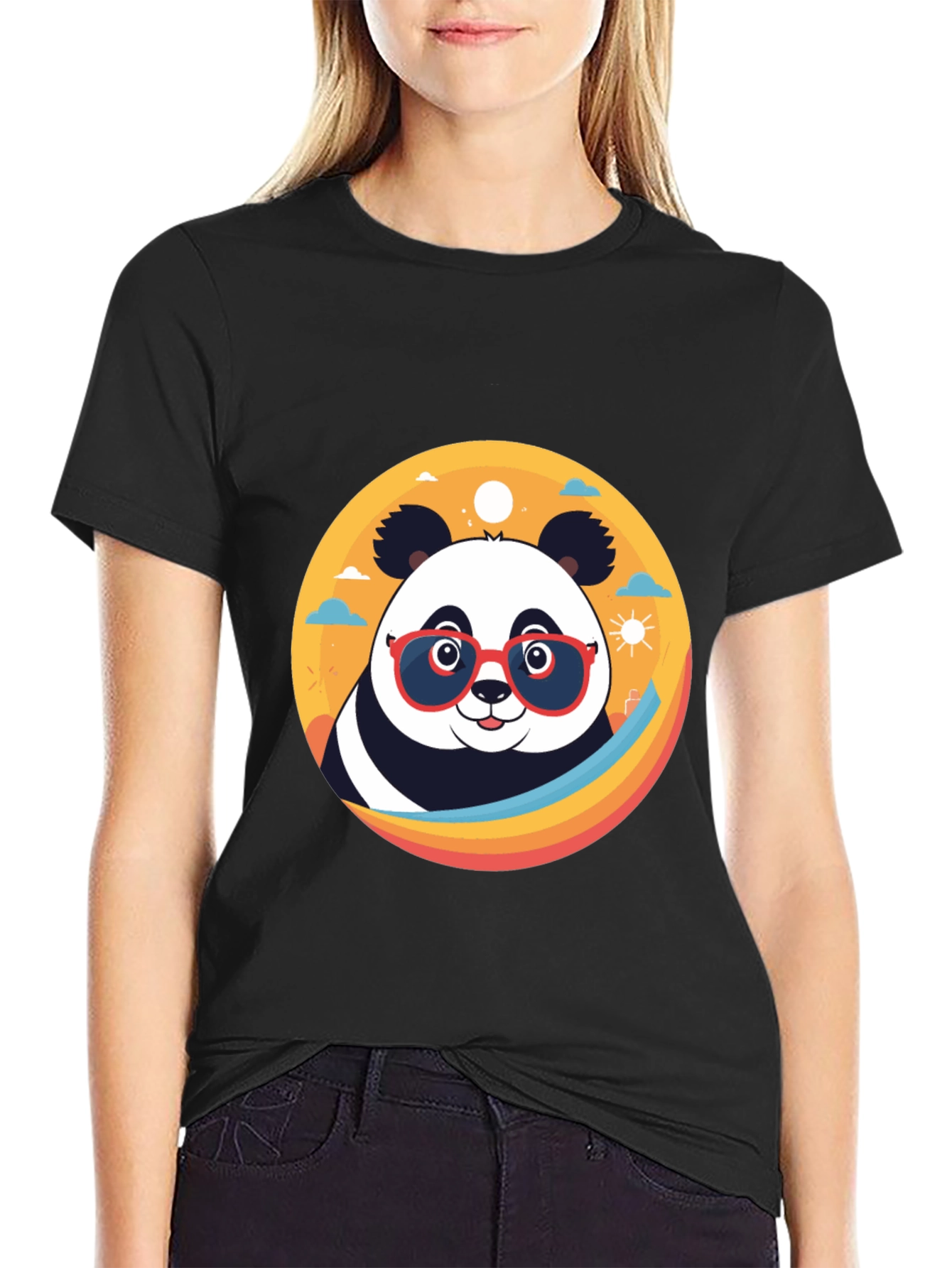 Cool Panda Graphic Tee - Stylish Black T-Shirt
