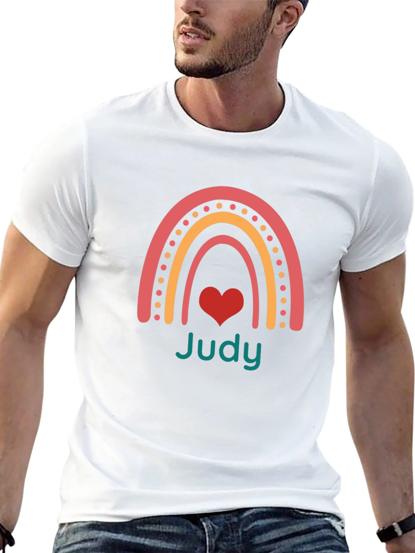 Judy Rainbow Heart Graphic Tee