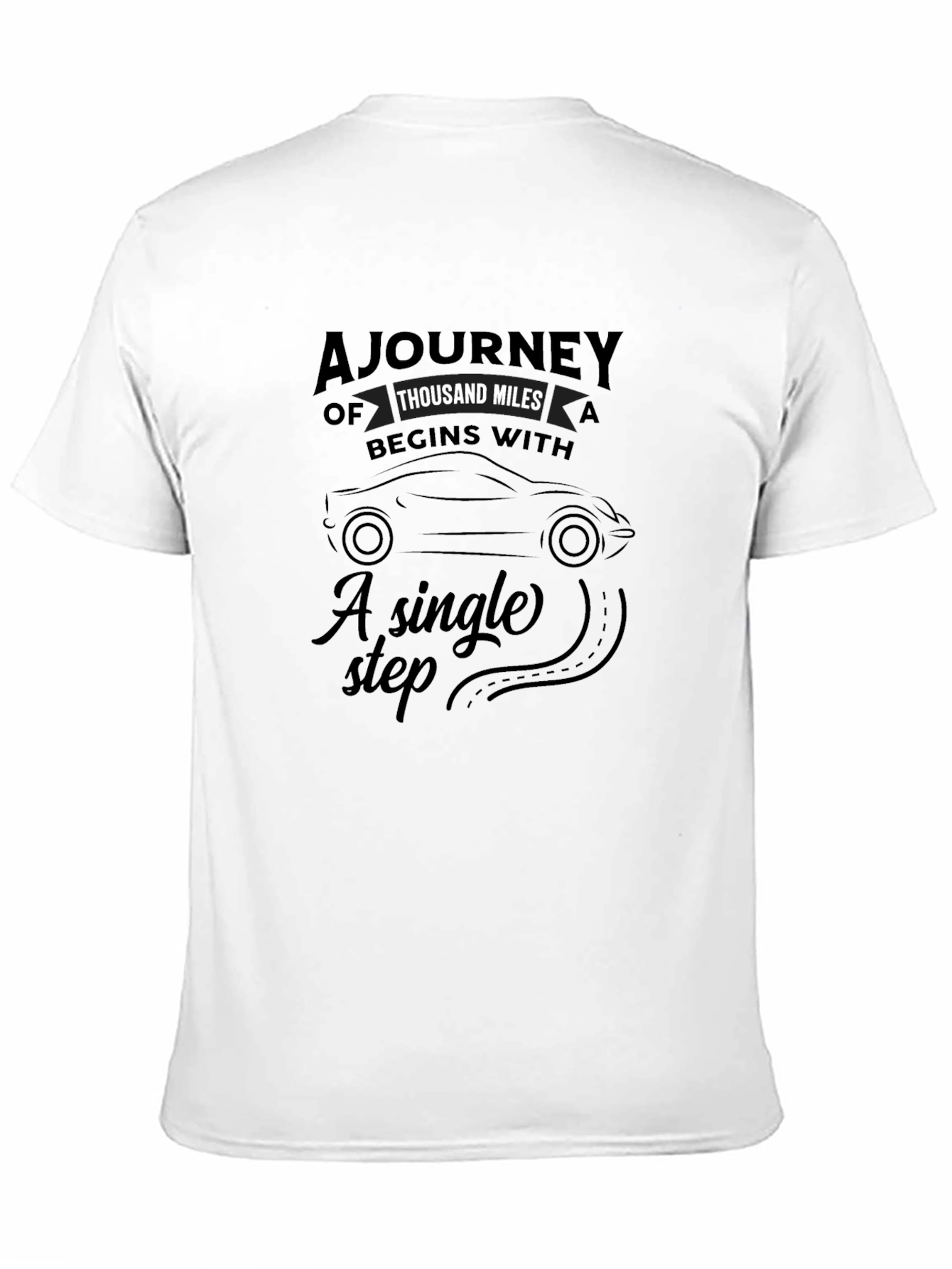 Motivational Journey Graphic Black T-Shirt